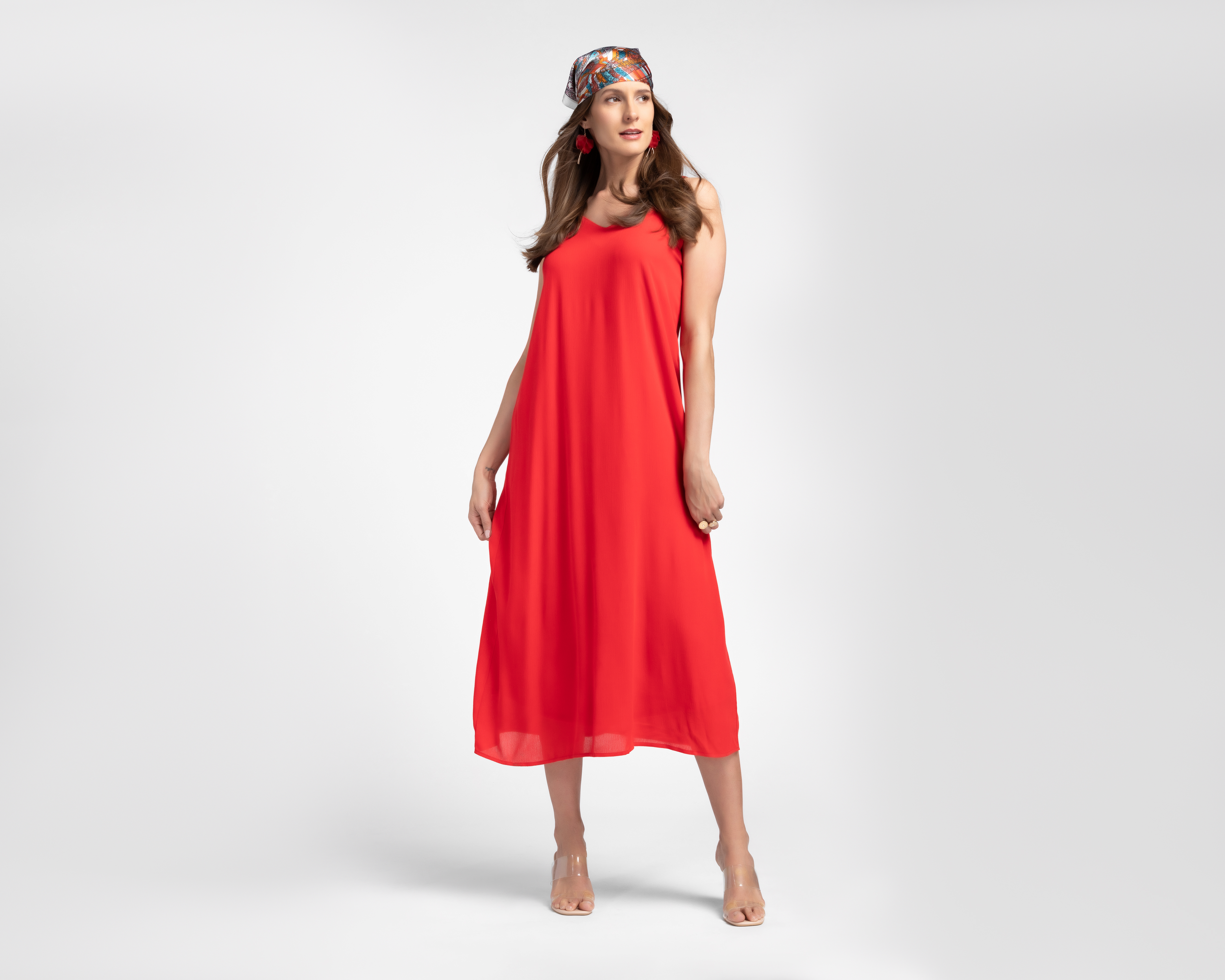 Foto 3 pulgar | Foto 2 | Vestido Casual Sahara Rojo de Tirantes para Mujer