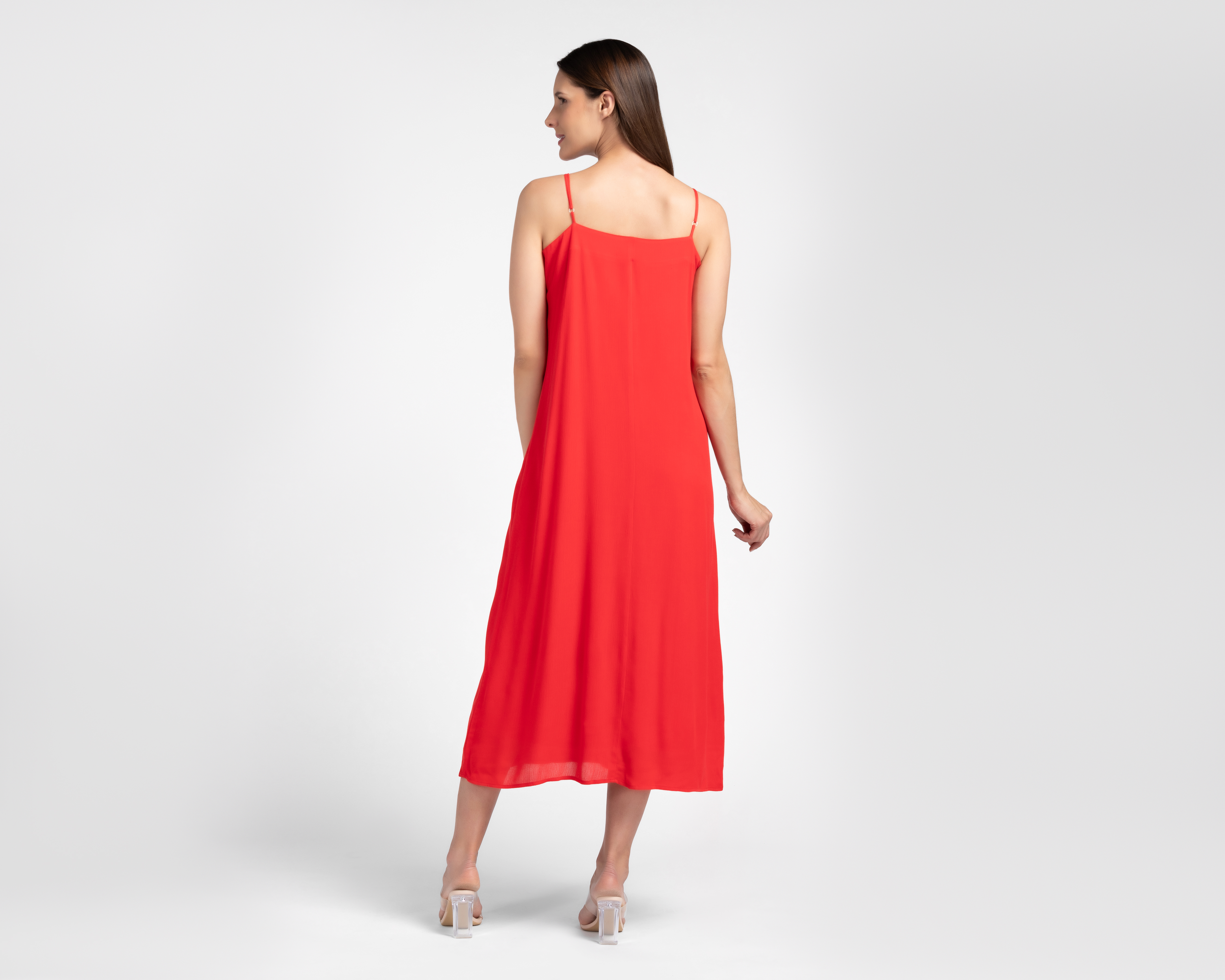 Foto 4 pulgar | Foto 3 | Vestido Casual Sahara Rojo de Tirantes para Mujer