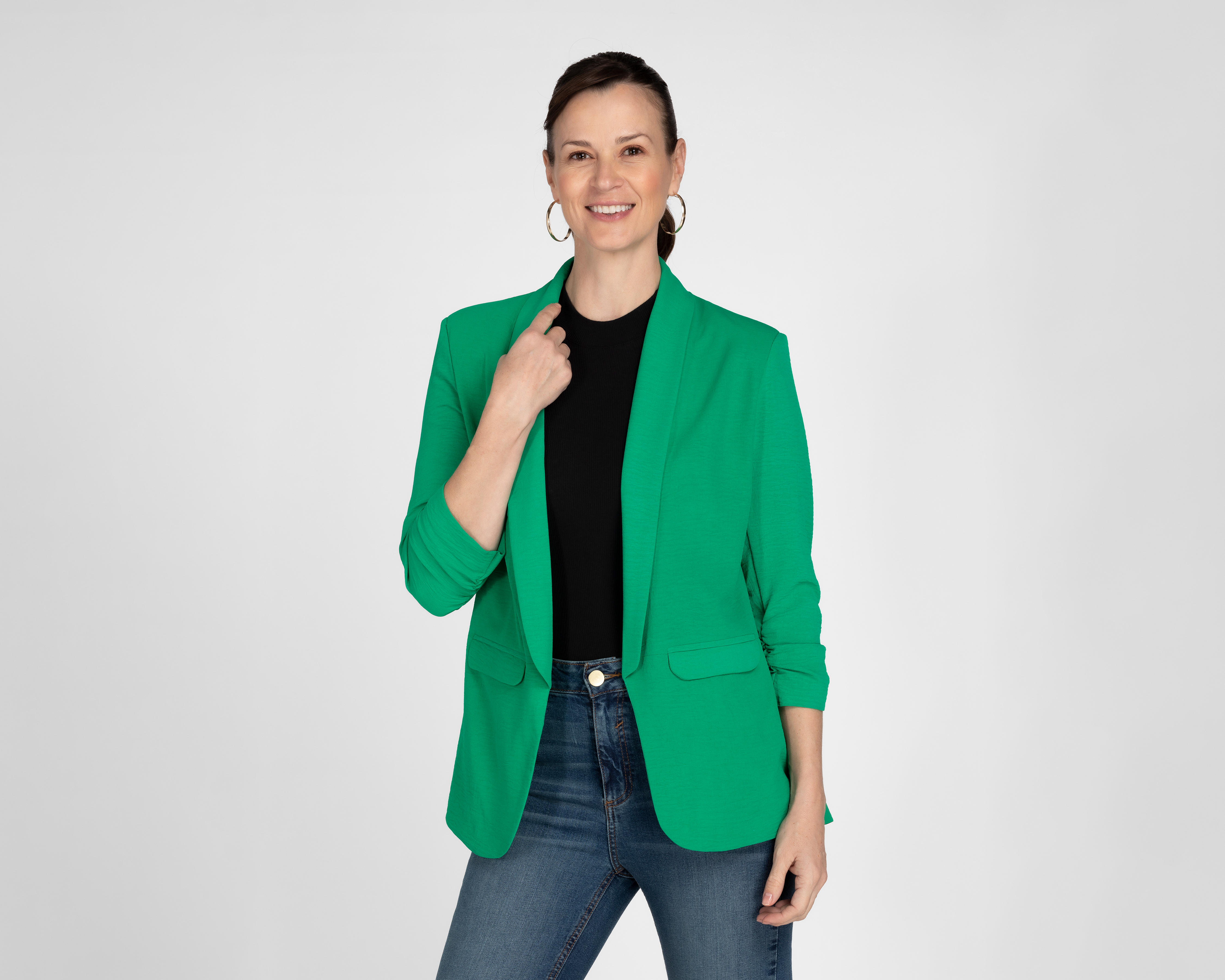 Blazer Sahara Verde Mangas Zurcidas