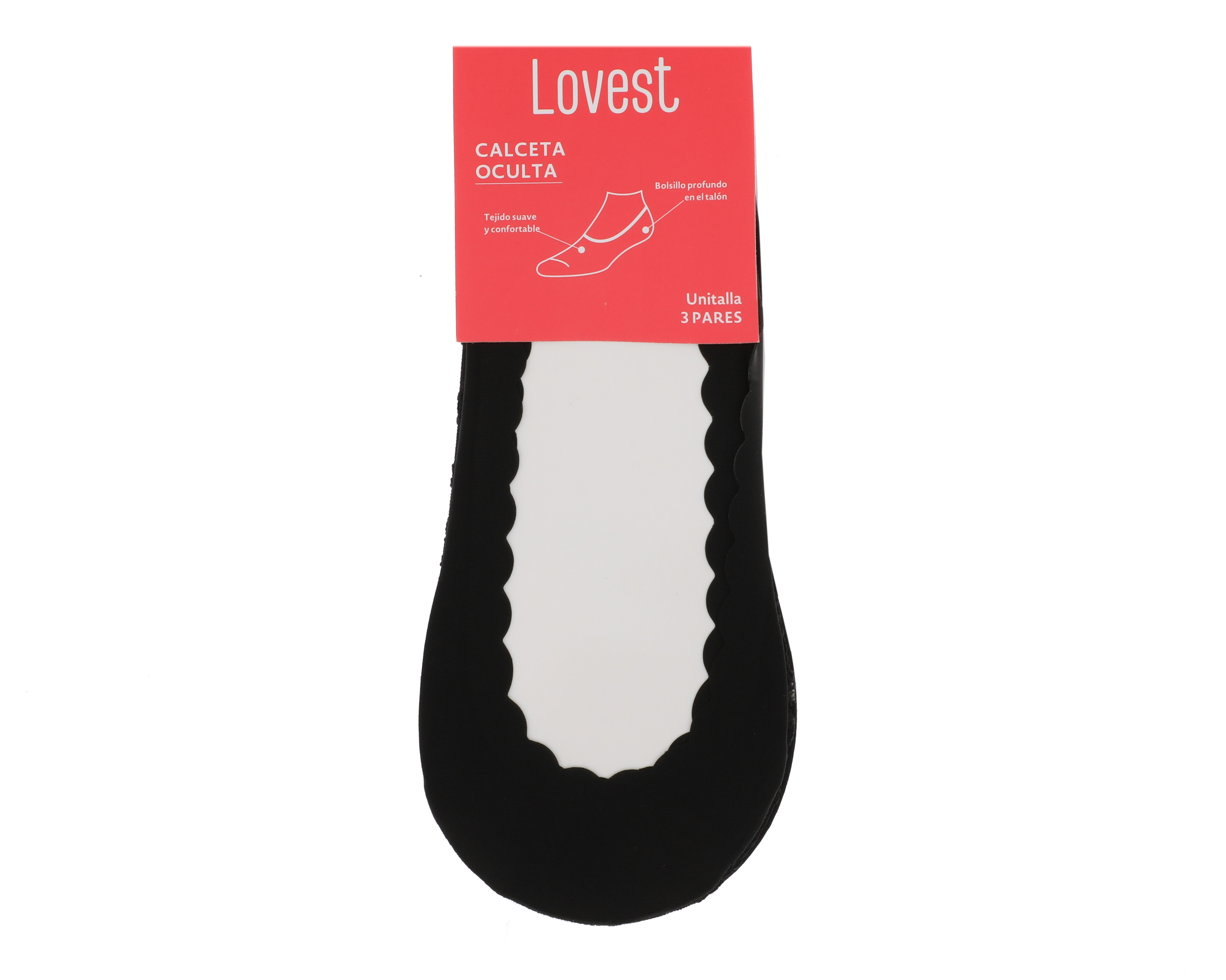 Foto 4 pulgar | Foto 3 | Calcetas Invisibles Lovest para Mujer 3 Pares