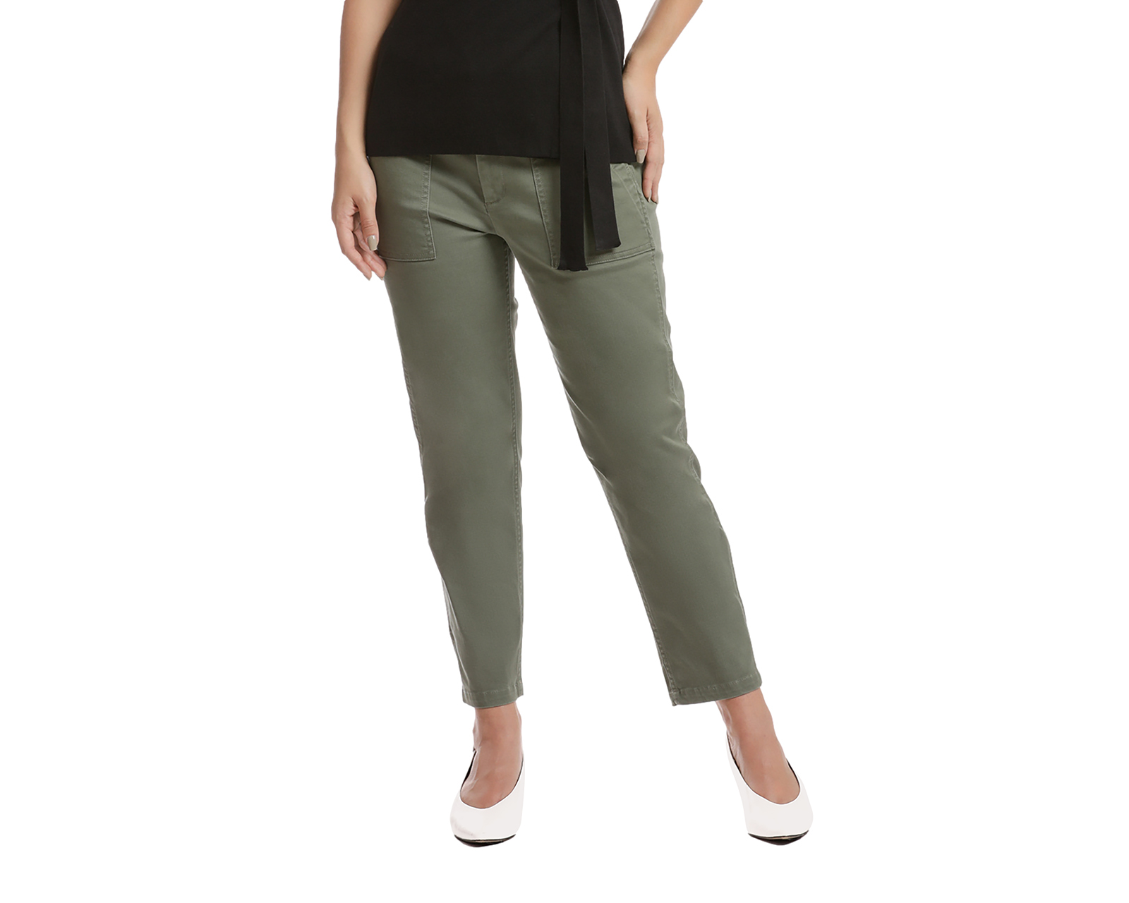 Foto 2 pulgar | Foto 1 | Pantalón Casual Dockers Utility Skinny Crop Verde Olivo para Mujer