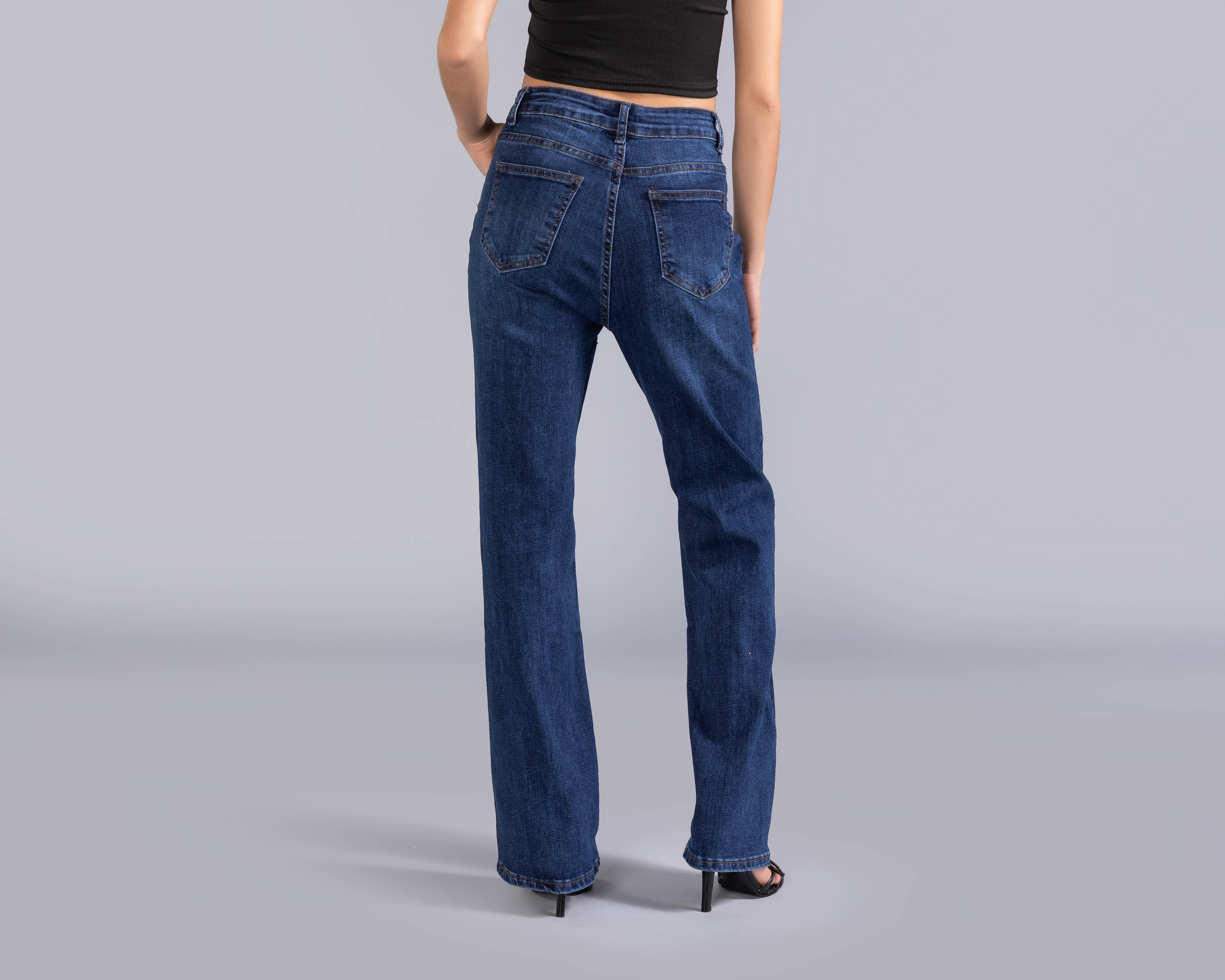 Foto 4 pulgar | Foto 3 | Jeans Flare Strona para Mujer