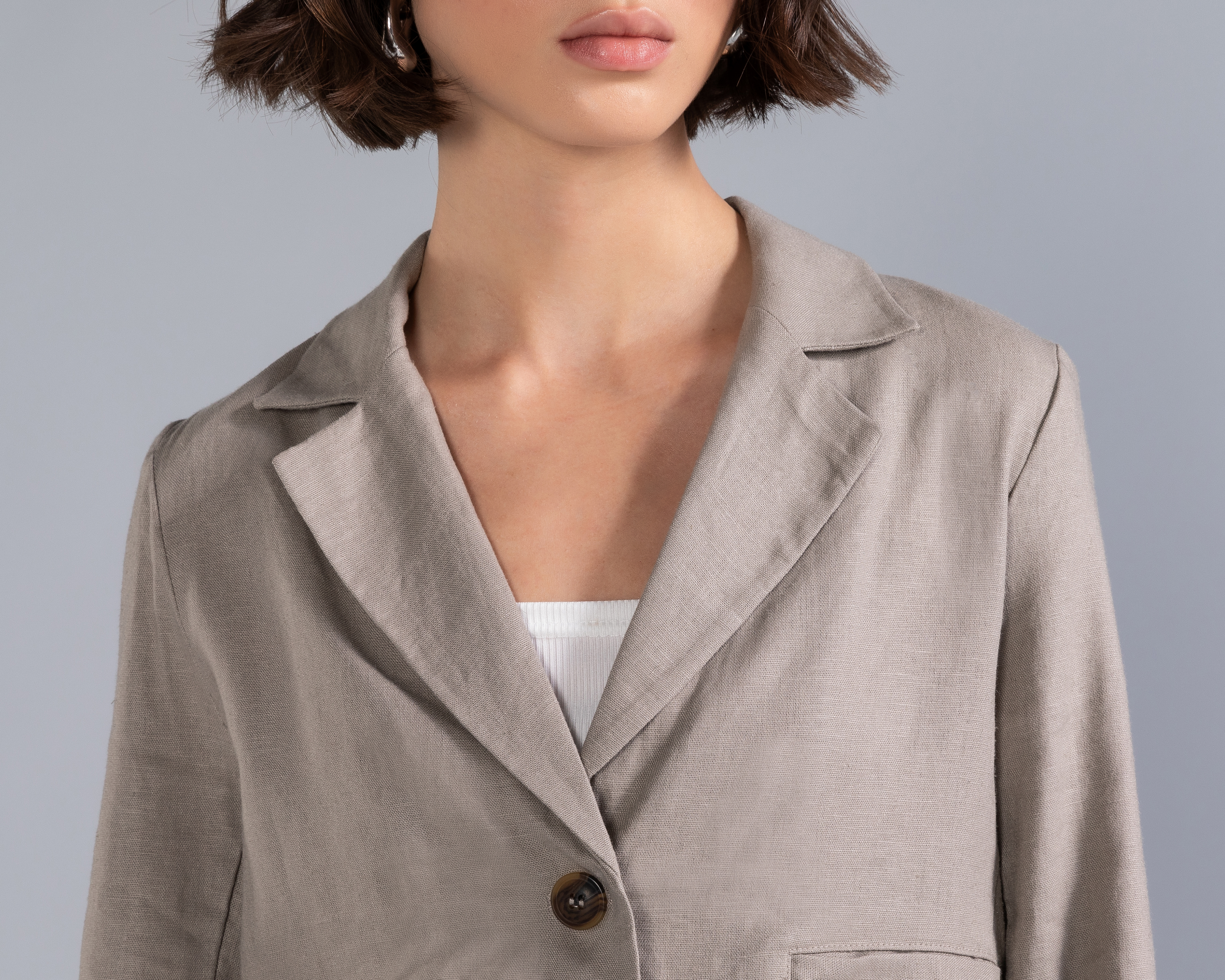 Foto 5 pulgar | Foto 4 | Blazer Crop Solapa Strona para Mujer