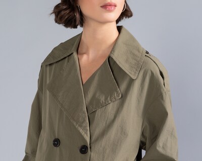Foto 4 | Foto 4 | Gabardina Verde Strona para Mujer