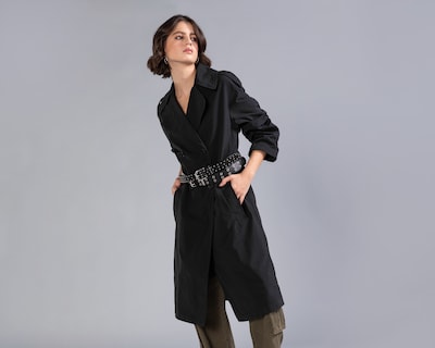 Foto 1 | Foto 1 | Gabardina Negra Strona para Mujer