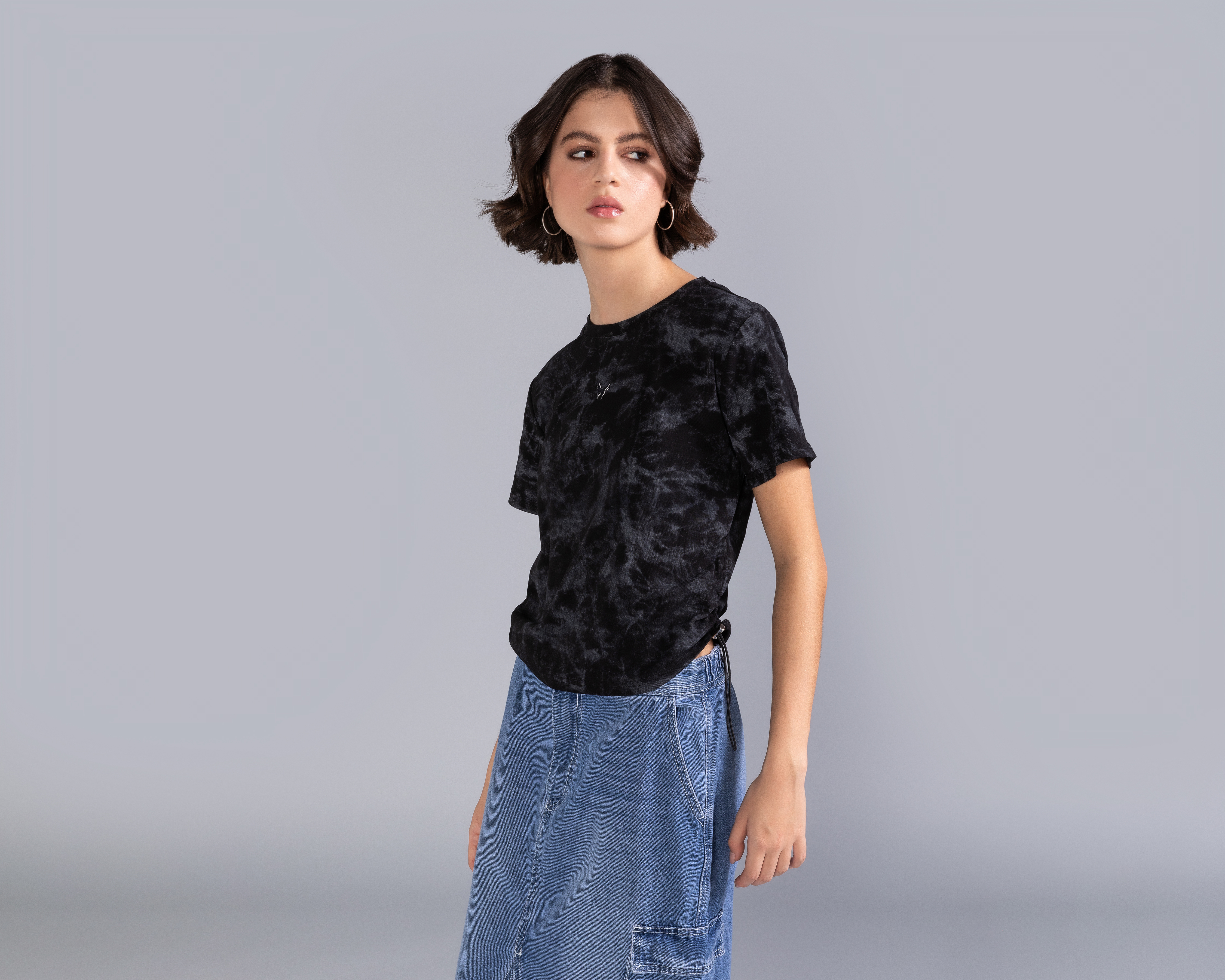 Foto 3 pulgar | Foto 2 | Playera Manga Corta Tipo Acid Wash Strona para Mujer
