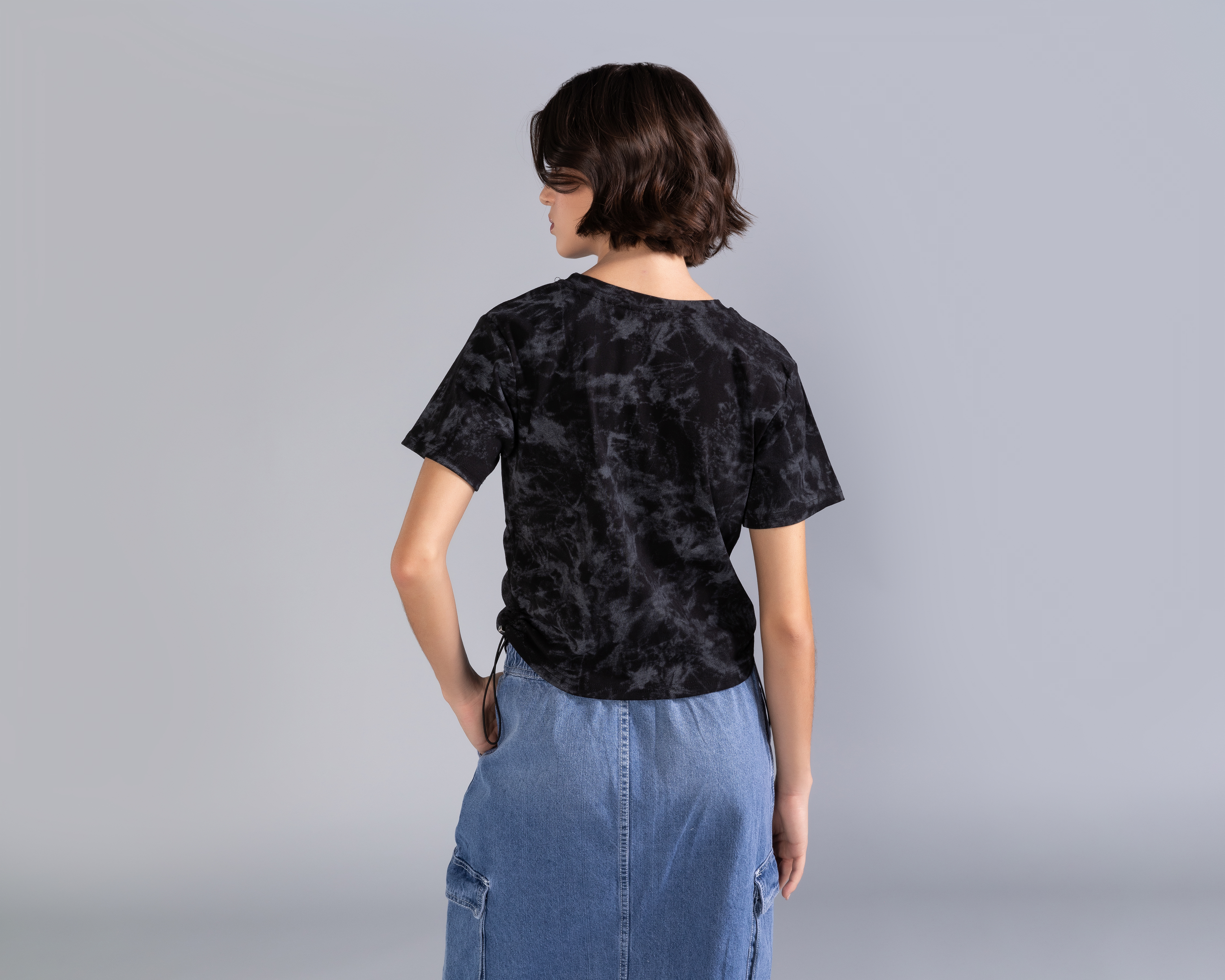 Foto 4 pulgar | Foto 3 | Playera Manga Corta Tipo Acid Wash Strona para Mujer