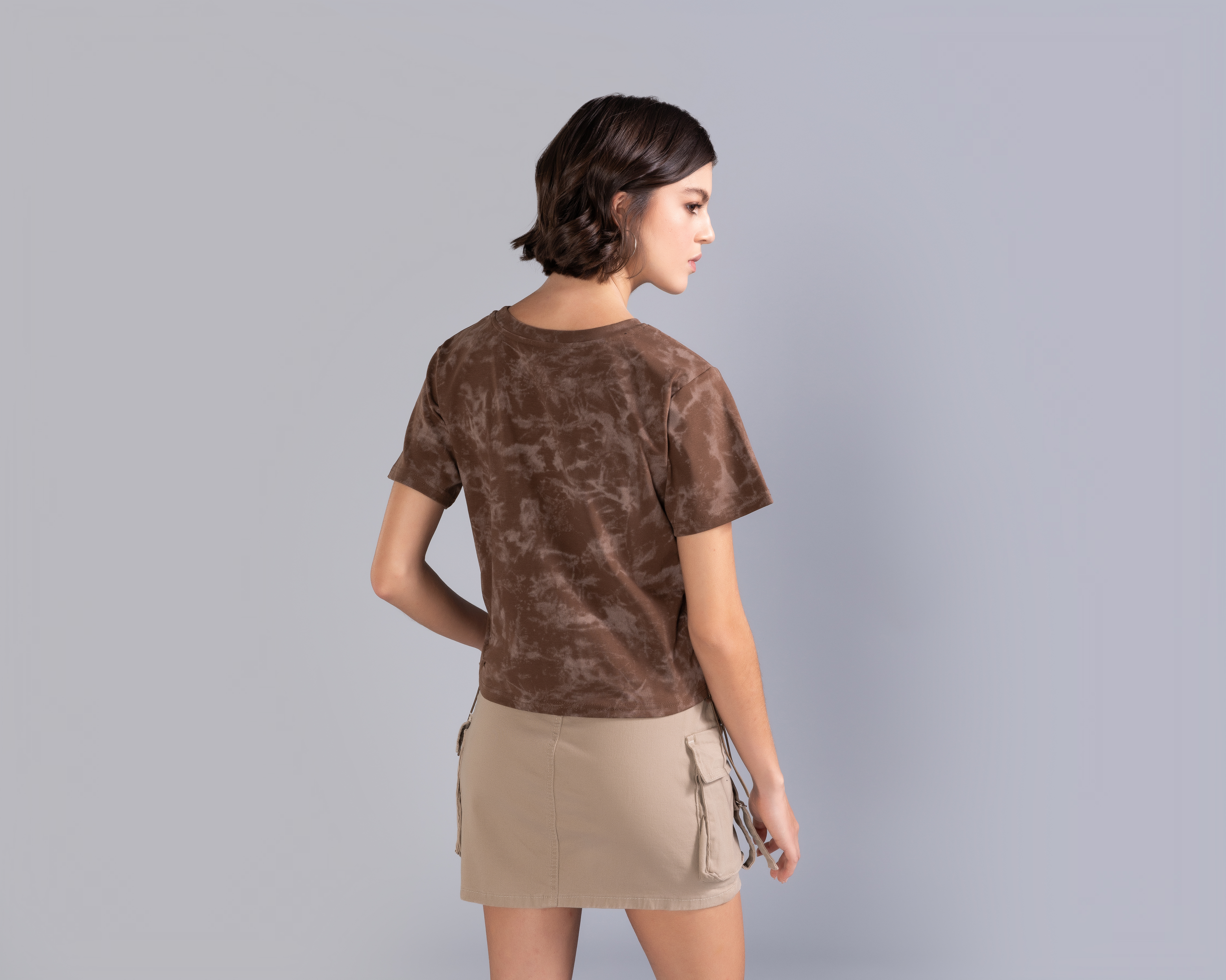 Foto 4 pulgar | Foto 3 | Playera Manga Corta Tipo Acid Wash Strona para Mujer