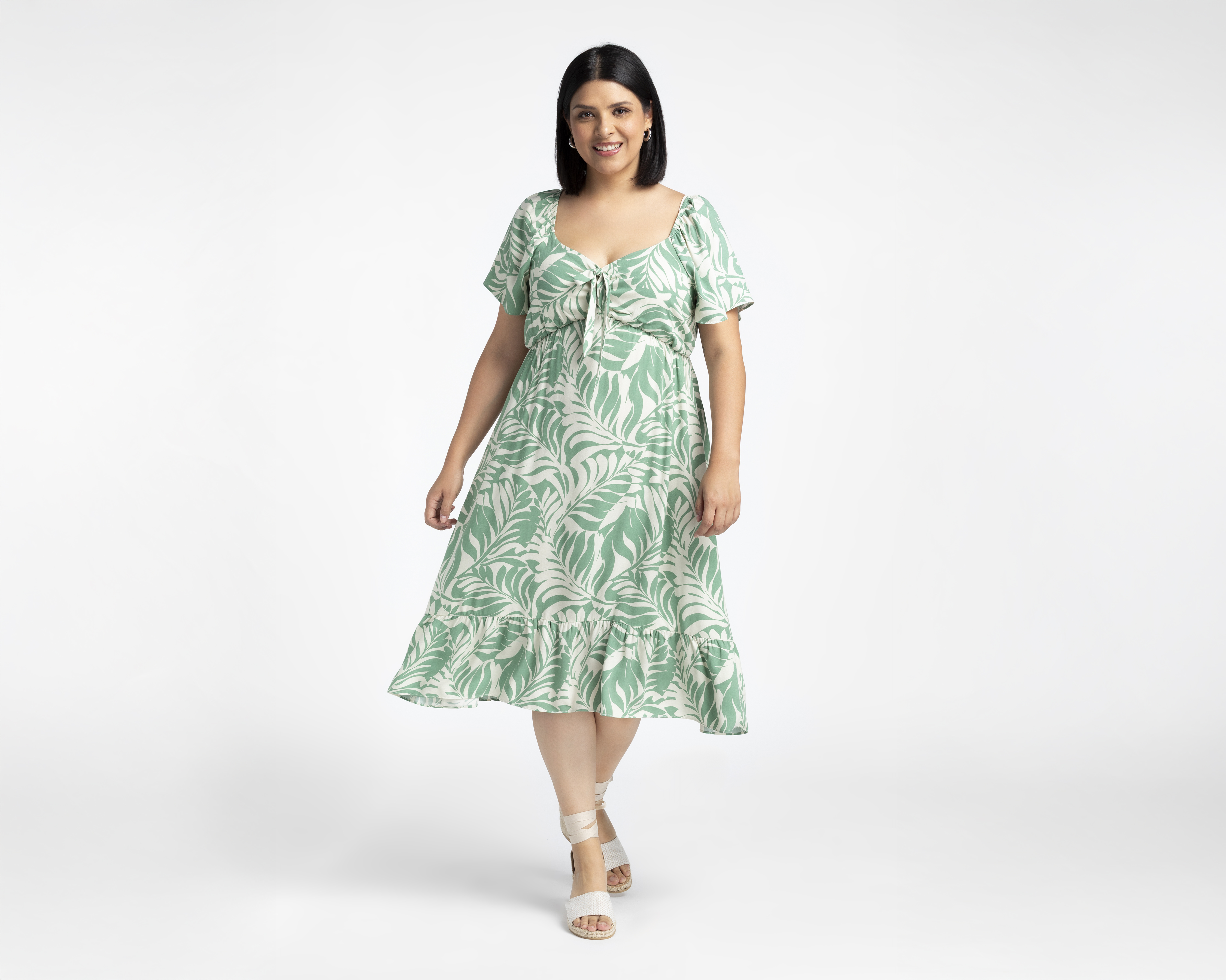 Foto 1 | Foto 1 | Vestido Casual Sahara Manga Corta con Olanes para Mujer