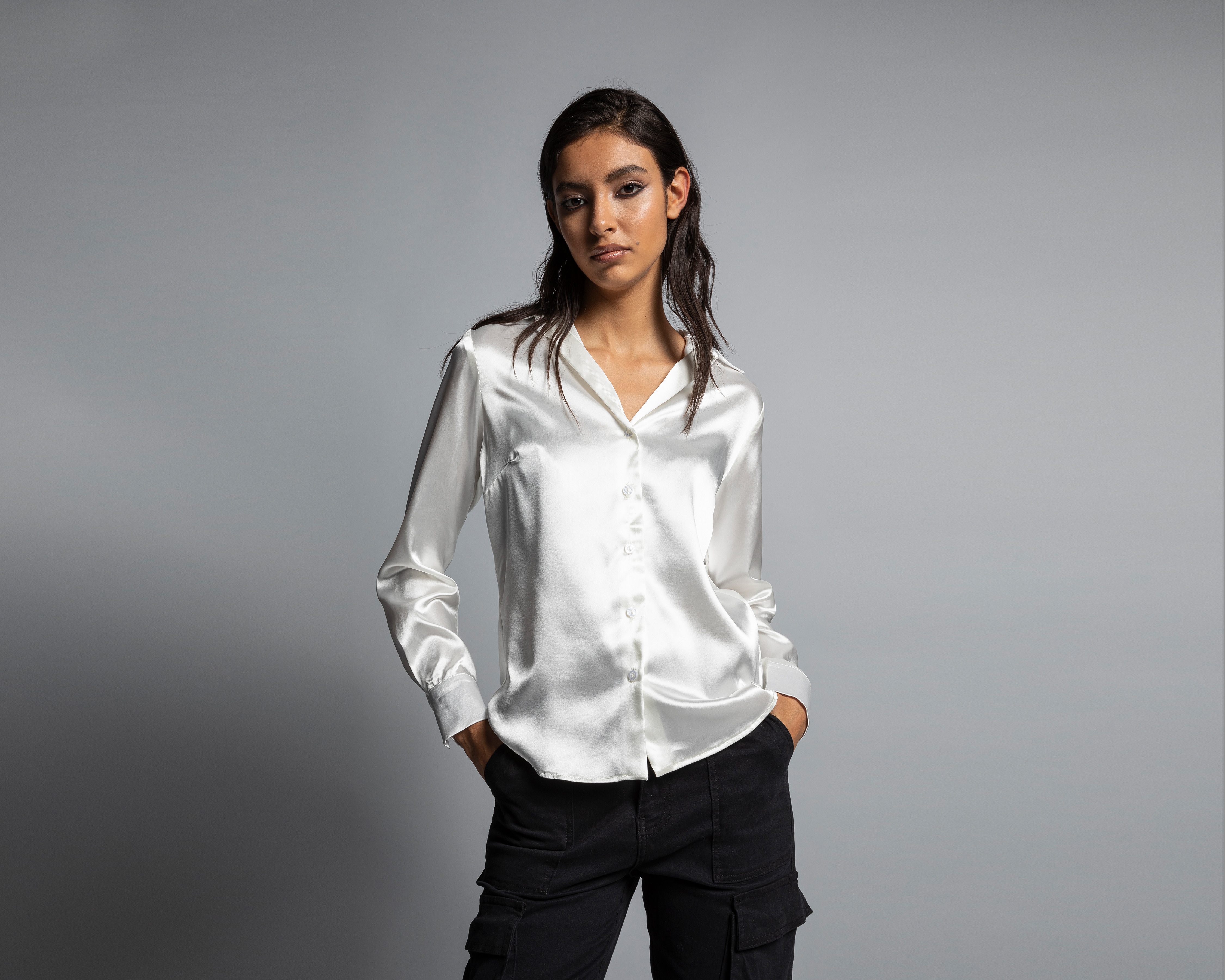 Blusa Satinada Strona para Mujer