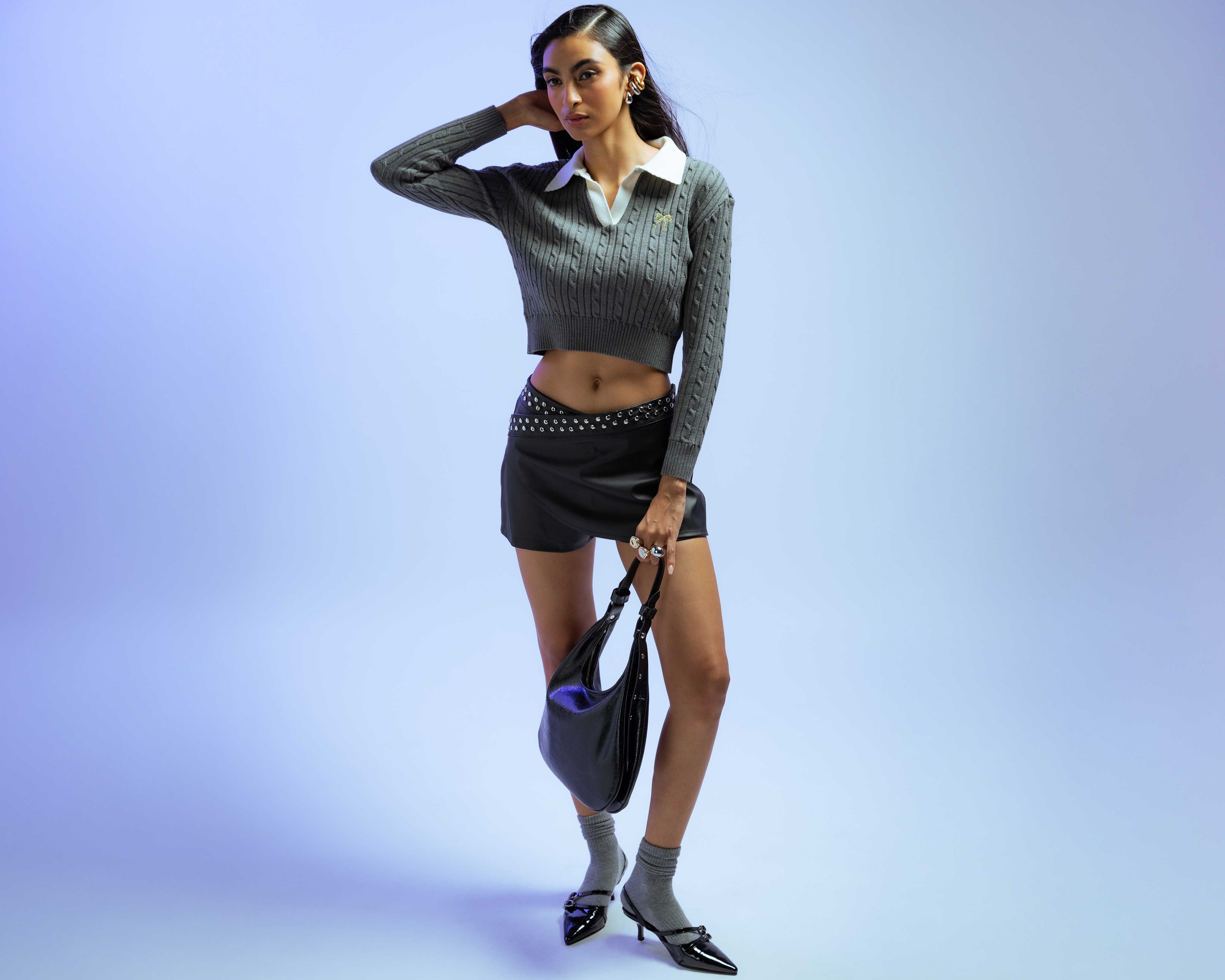 Short Falda Strona con Estoperoles para Mujer