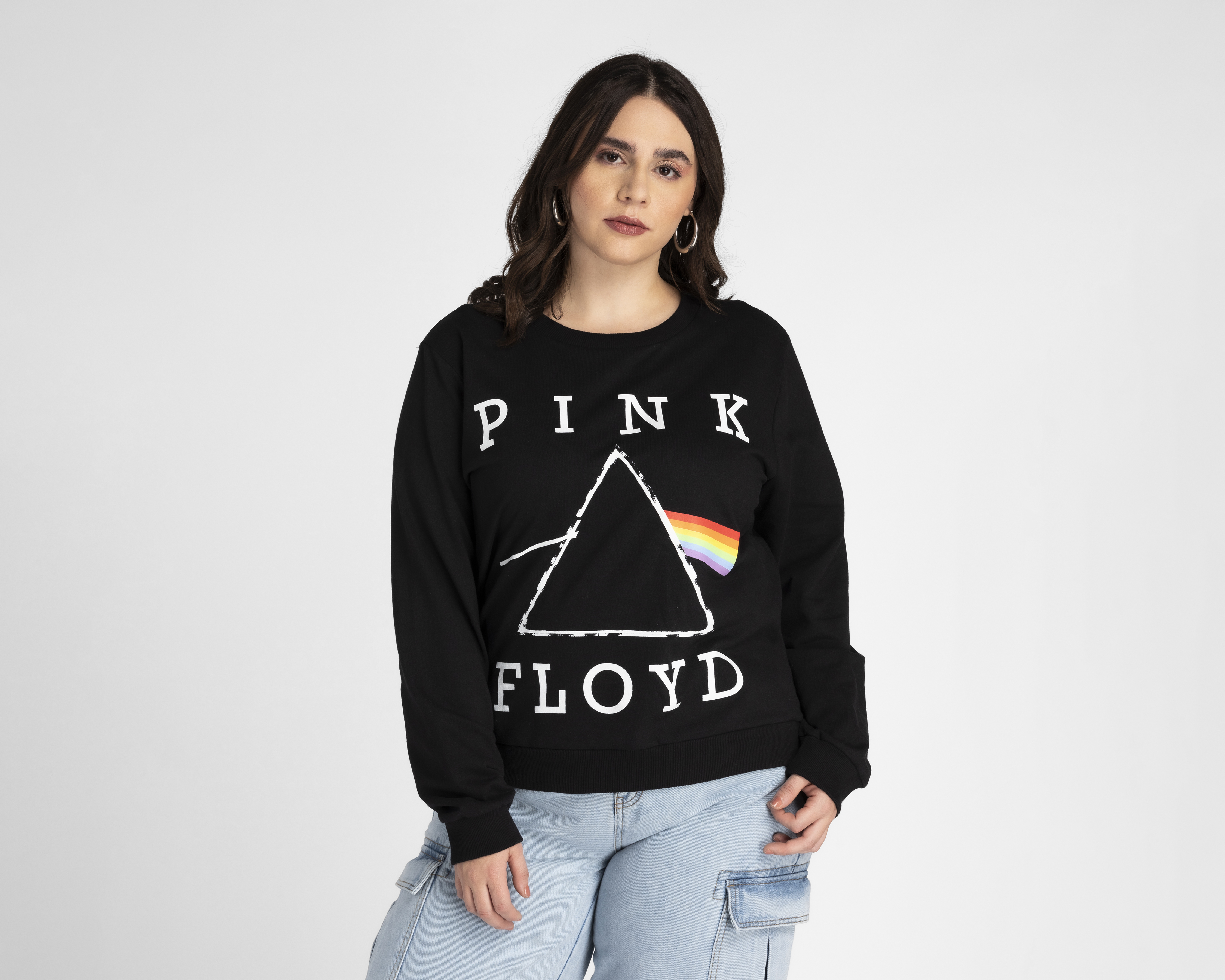 Foto 2 pulgar | Foto 1 | Sudadera Pink Floyd Negra Estampada