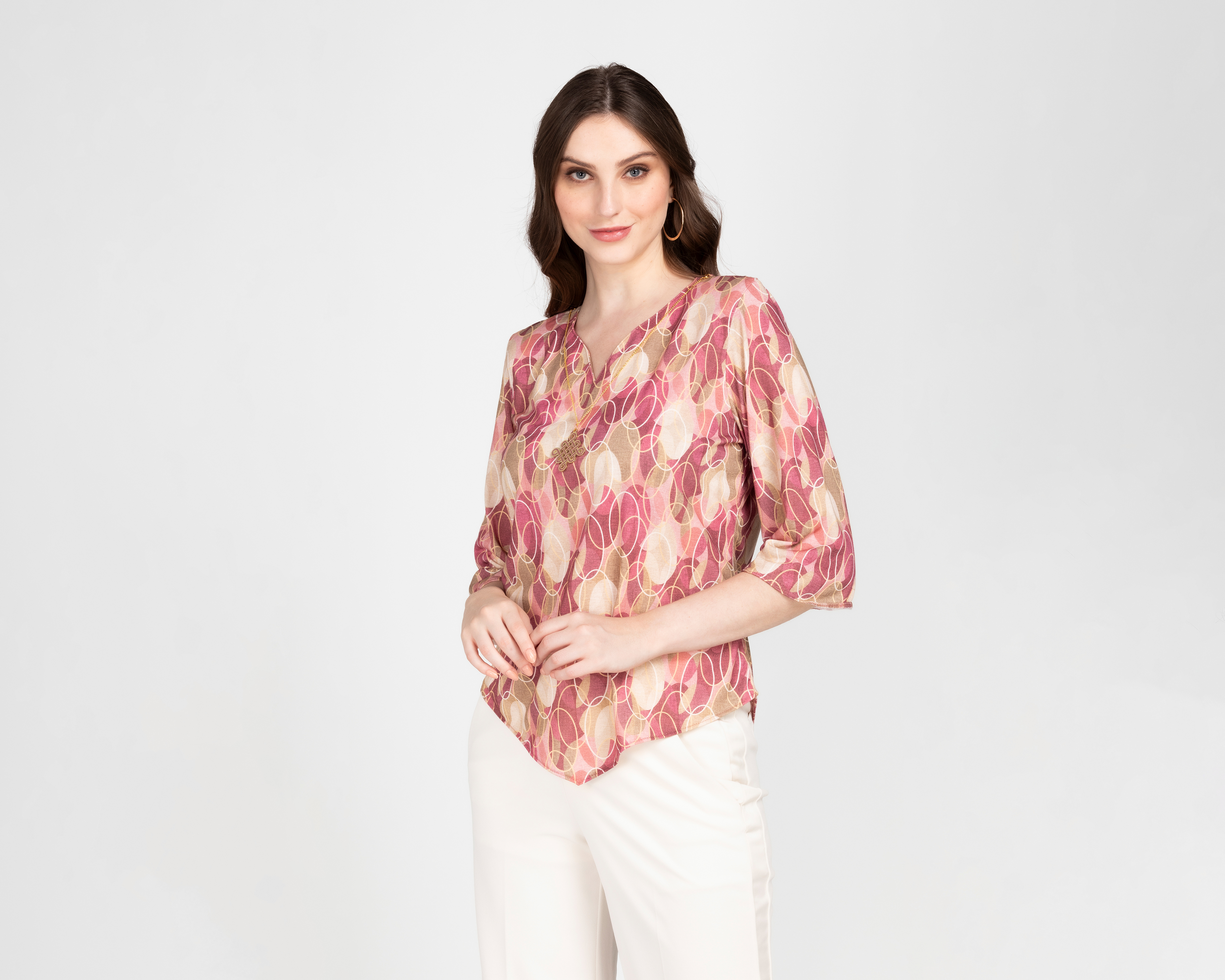 Blusa Paloma con Collar para Mujer
