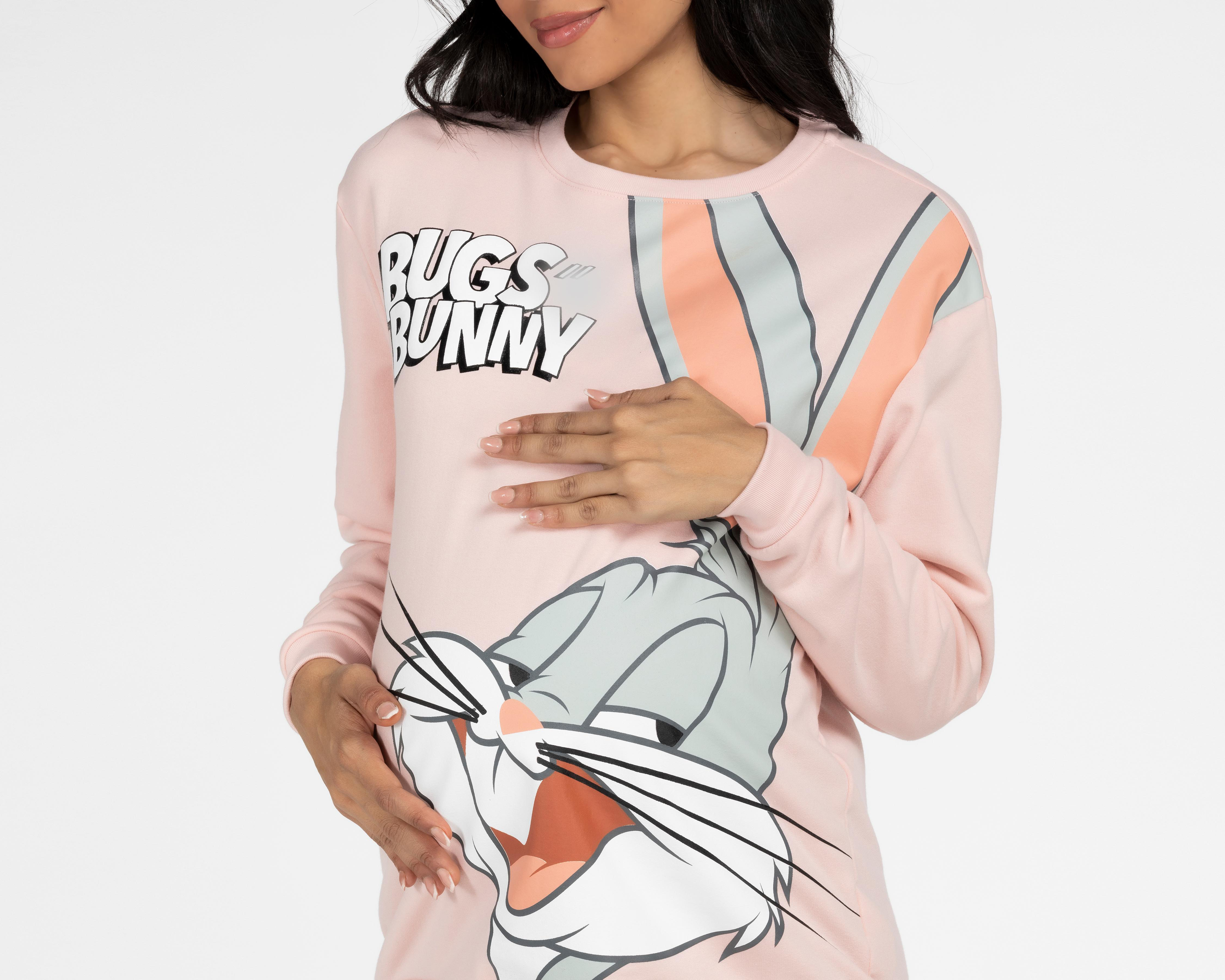 Foto 4 pulgar | Foto 3 | Sudadera Looney Tunes Rosa Estampada