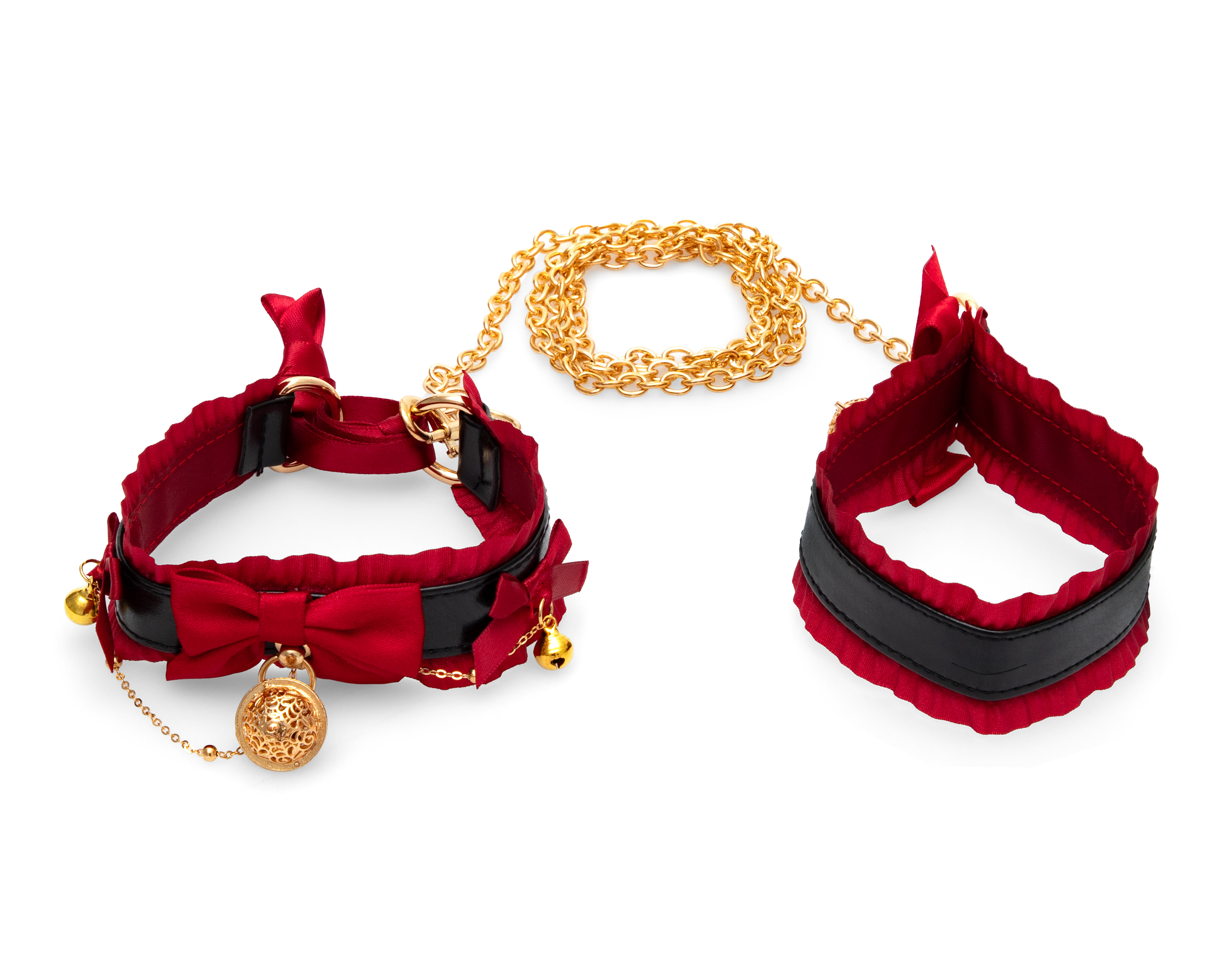 Gargantilla y Correa con Moño Eva Tu Estilo Íntimo Rojo