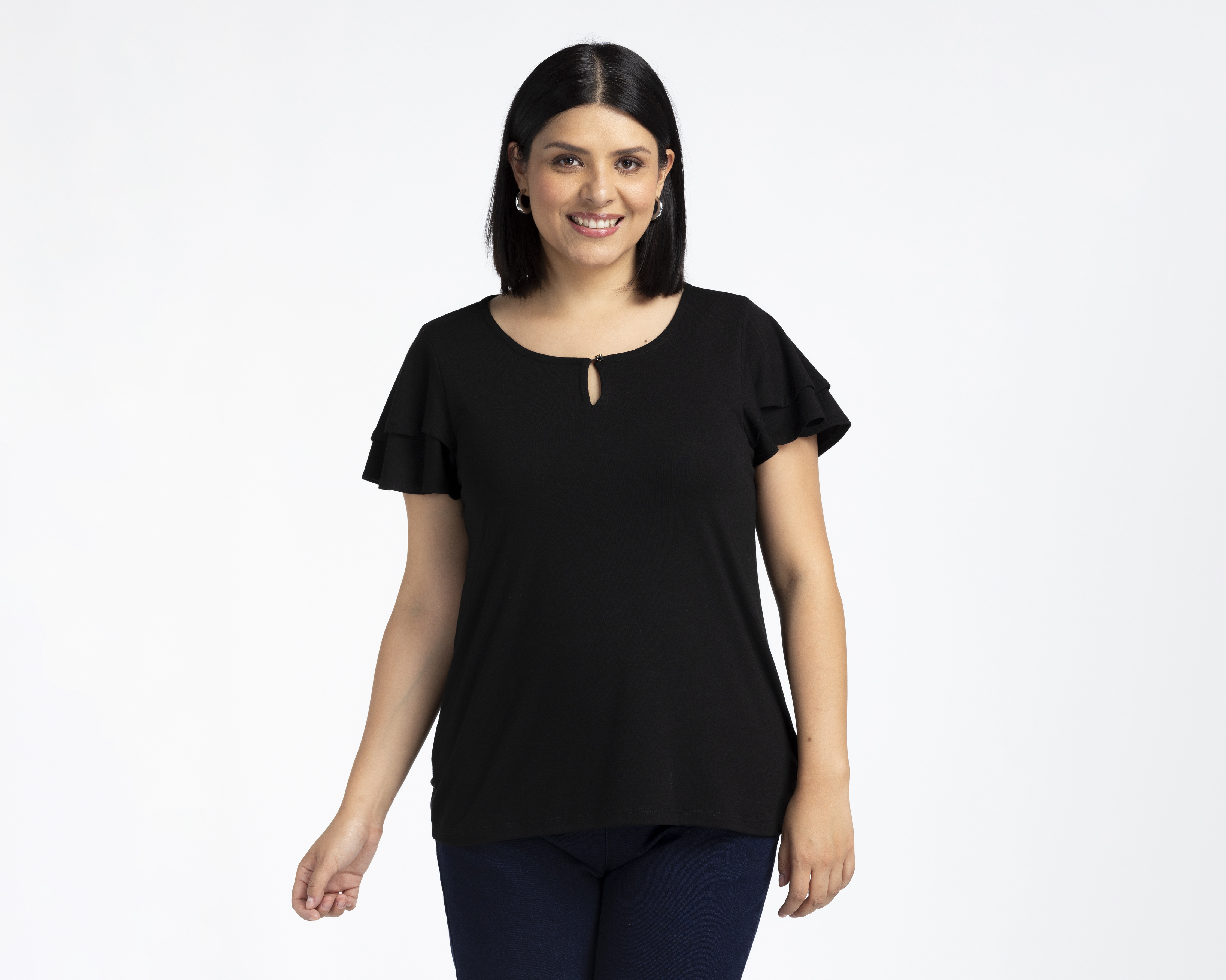 Foto 2 pulgar | Foto 1 | Playera Negra Sahara para Mujer
