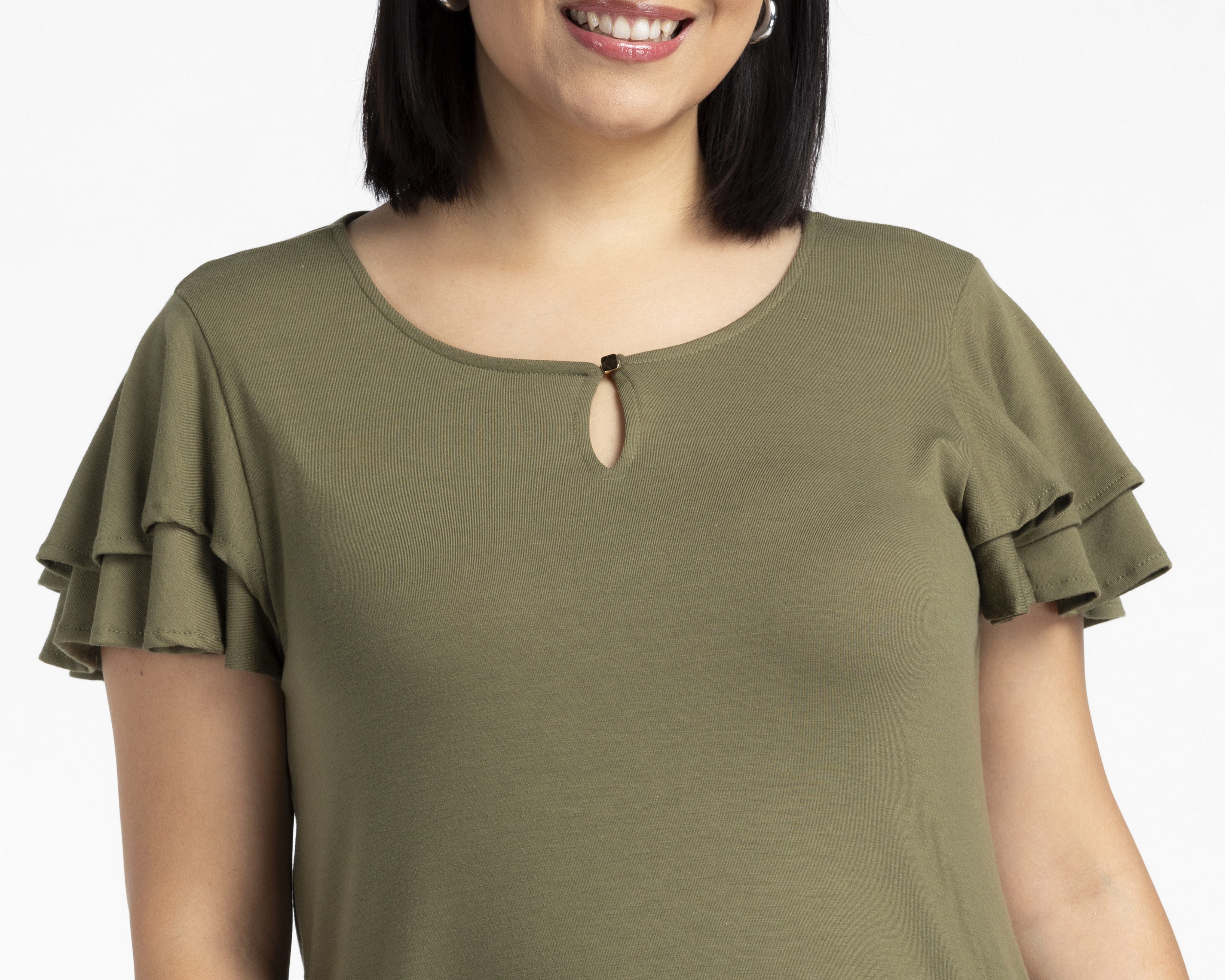 Foto 5 pulgar | Foto 4 | Playera Verde Sahara para Mujer
