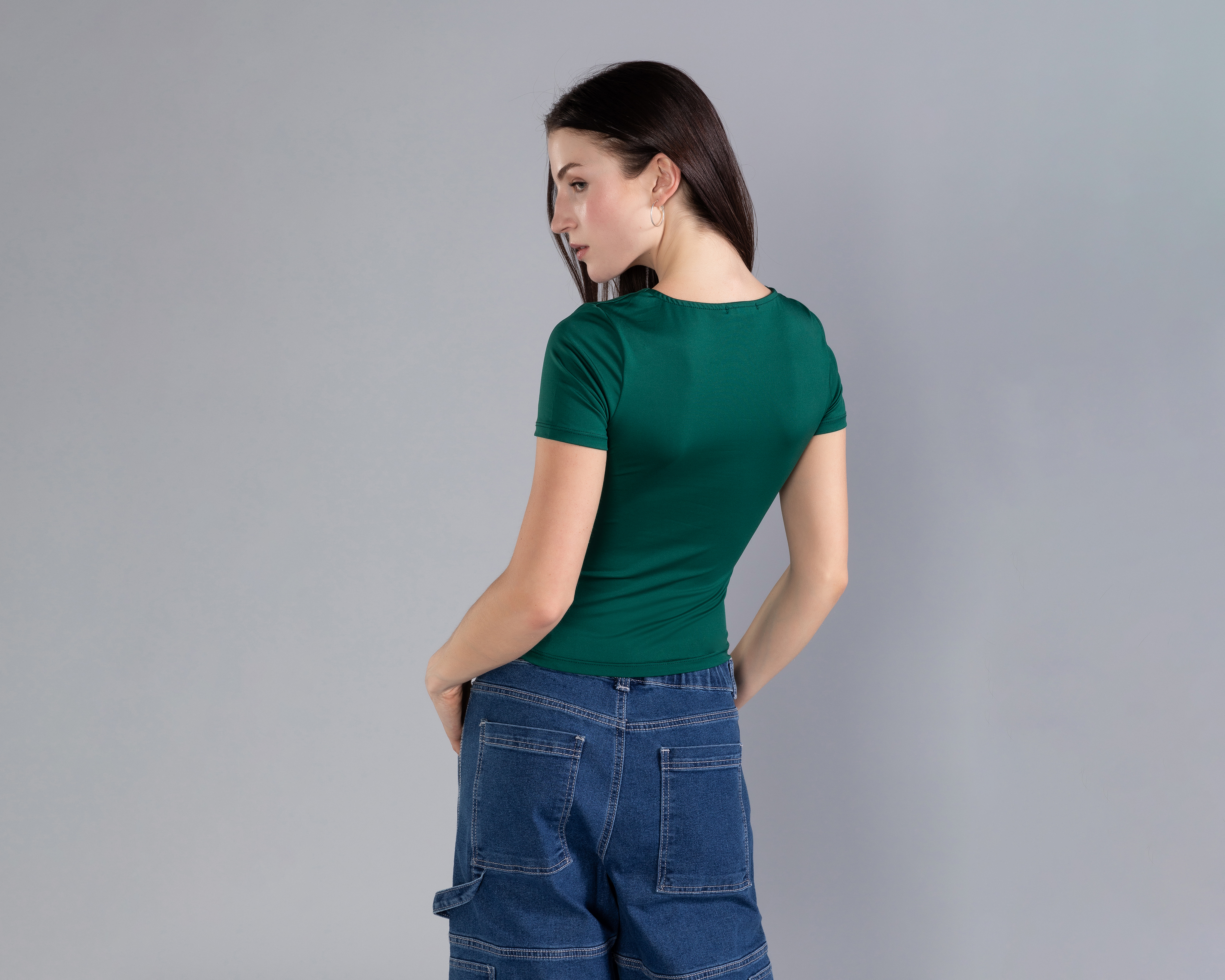 Foto 4 pulgar | Foto 3 | Playera Manga Corta con Escote Cuadrado Strona para Mujer