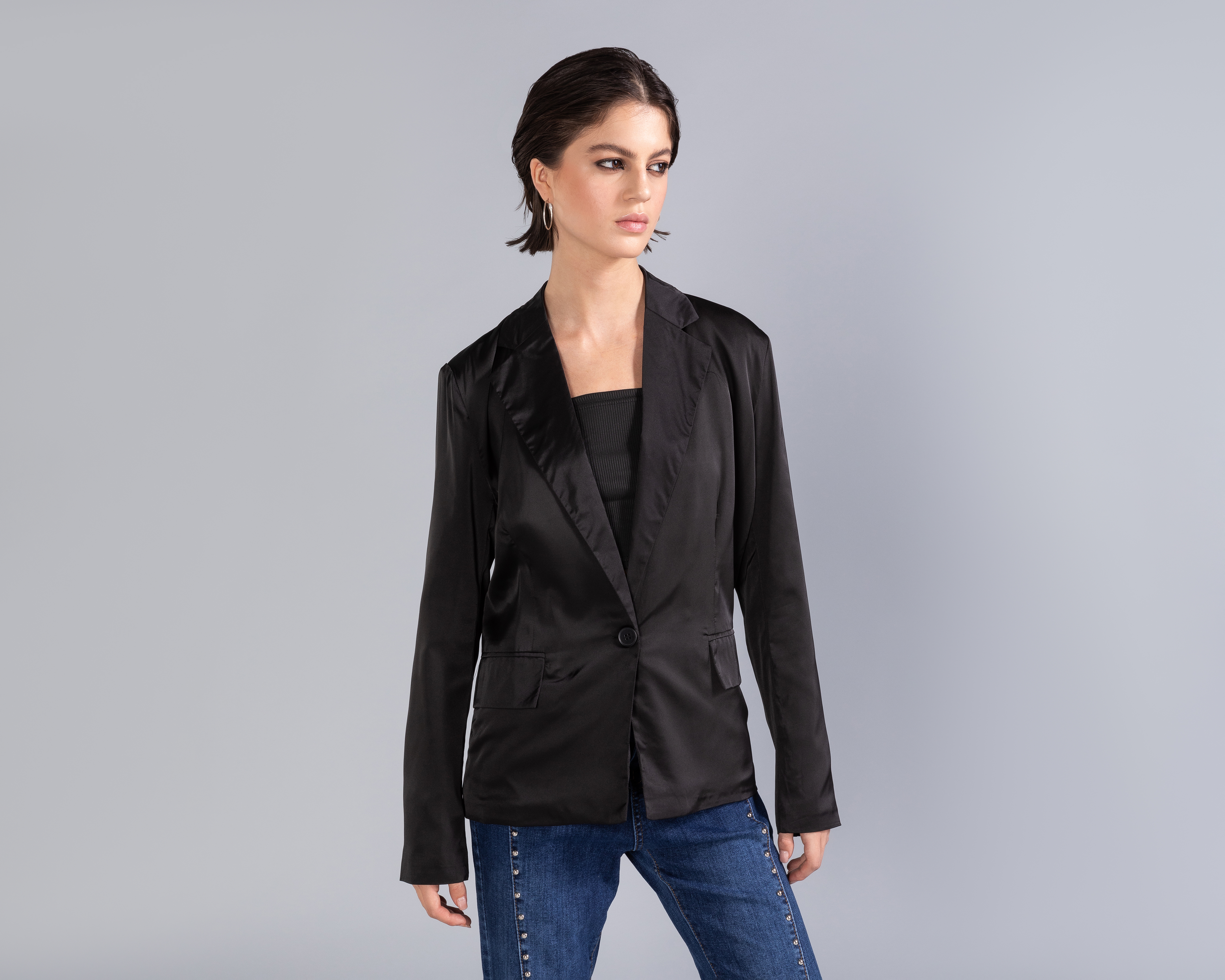 Foto 3 pulgar | Foto 2 | Blazer Satinado Strona para Mujer