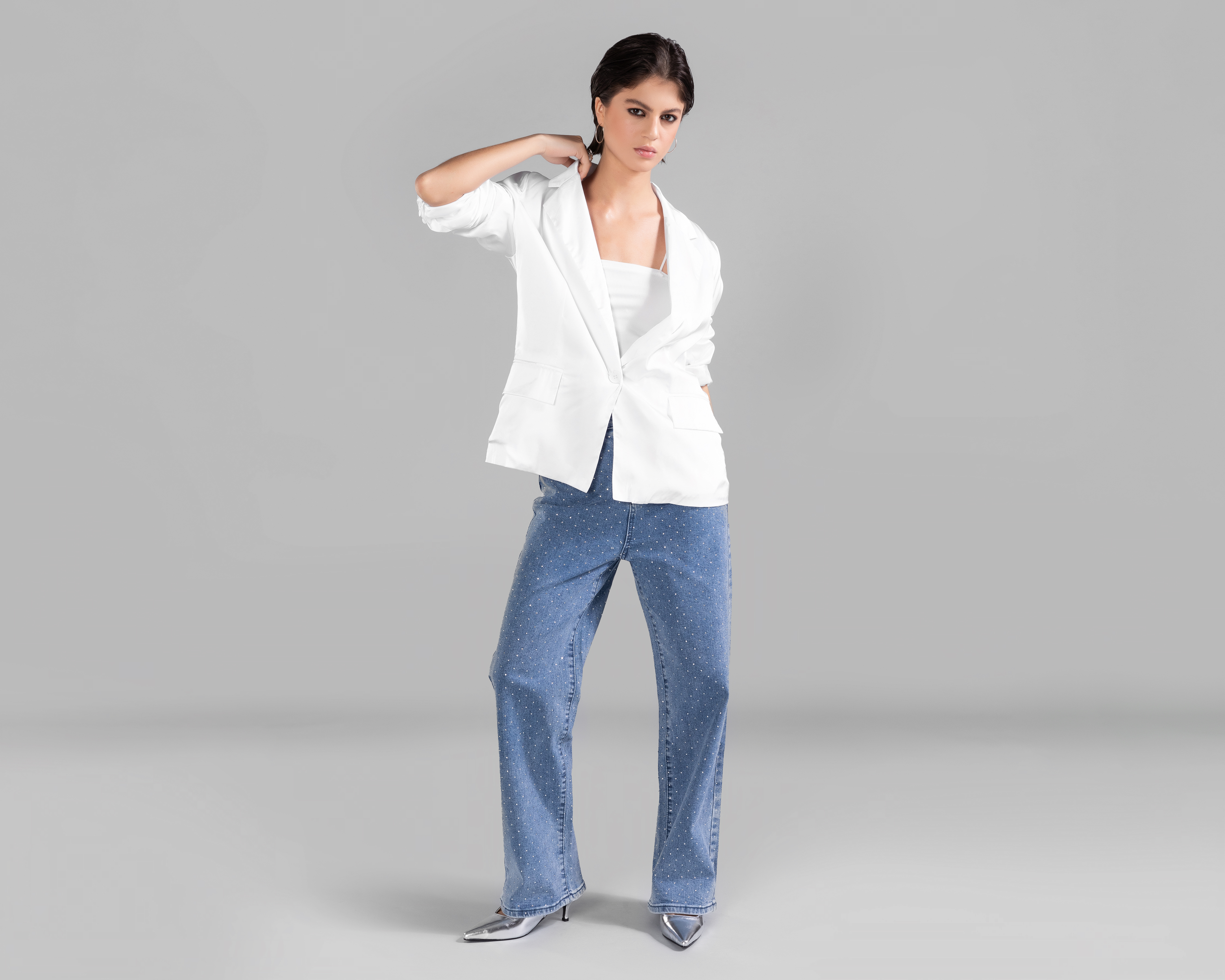 Blazer Satinado Strona para Mujer