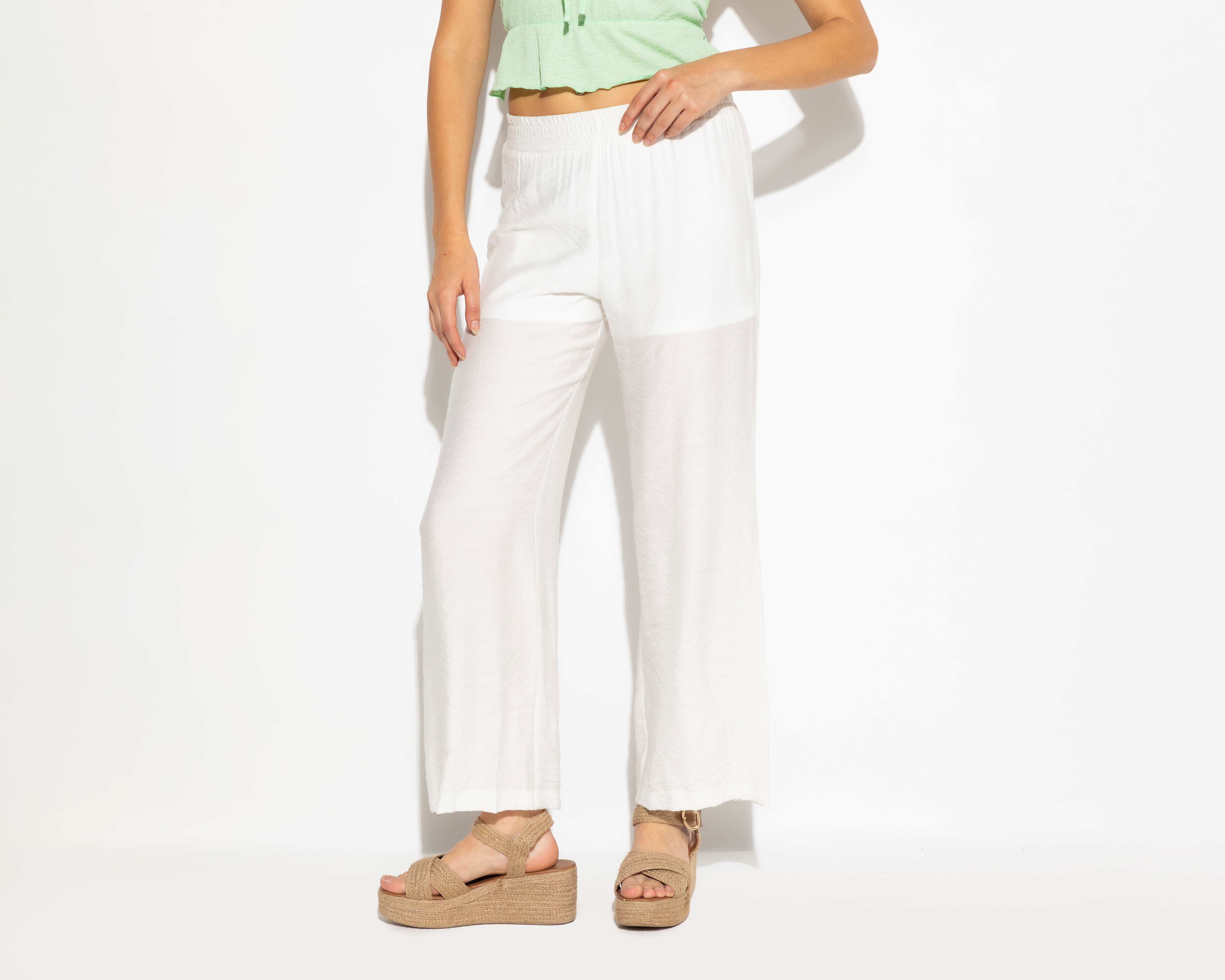 Foto 3 pulgar | Foto 2 | Pantalón Ancho Strona Blanco para Mujer
