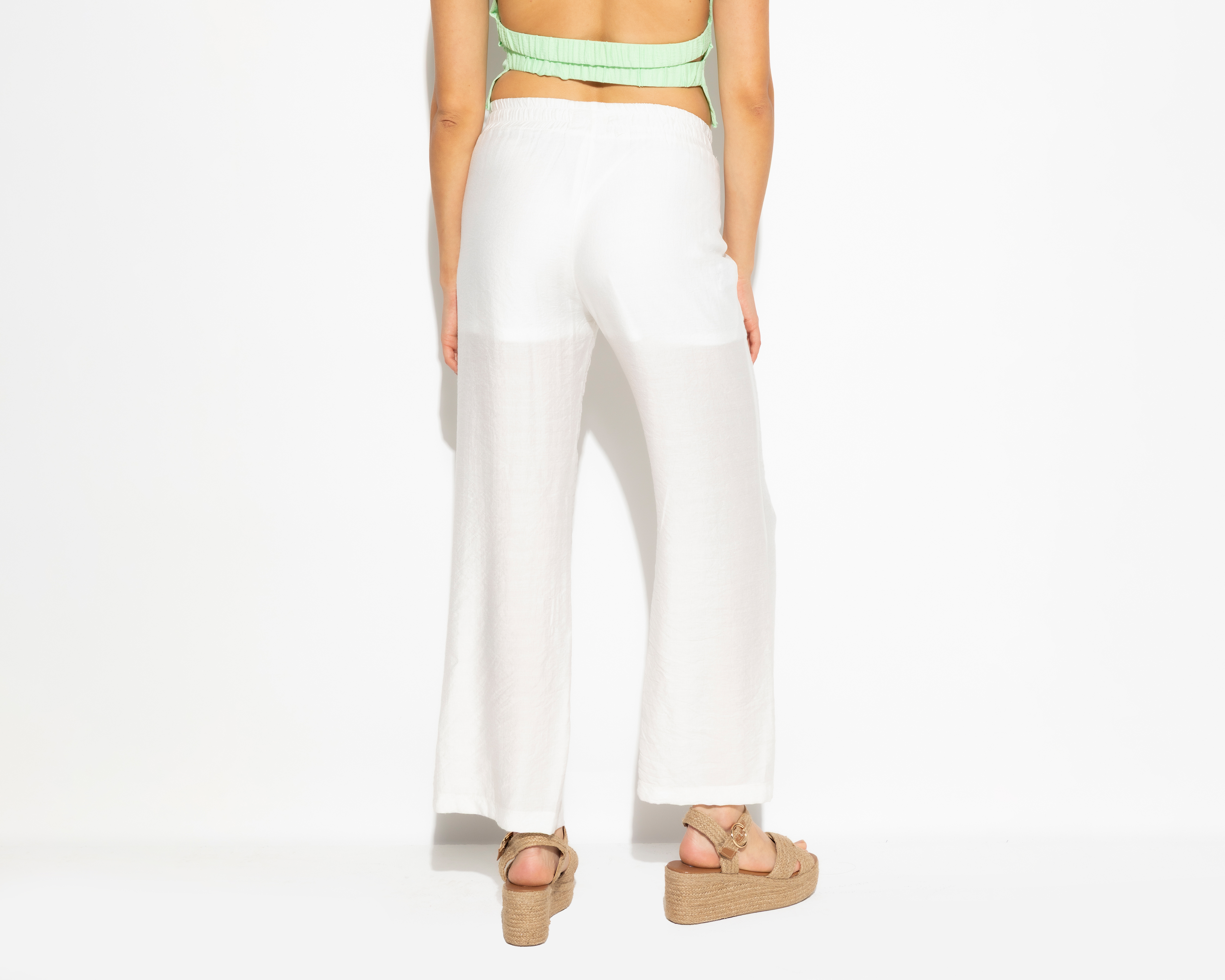 Foto 4 pulgar | Foto 3 | Pantalón Ancho Strona Blanco para Mujer