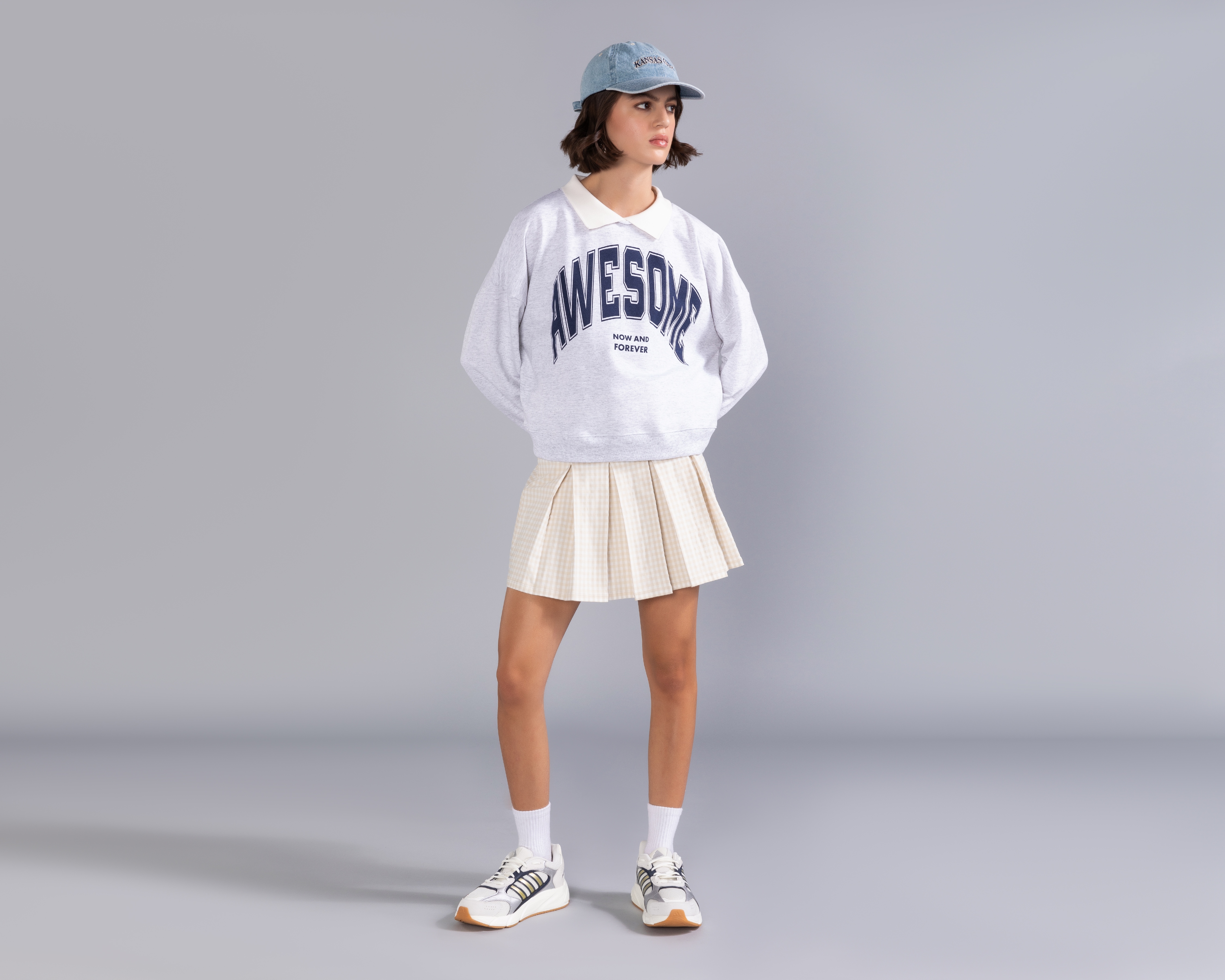 Falda Tableada Cuadro Ginham Strona para Mujer