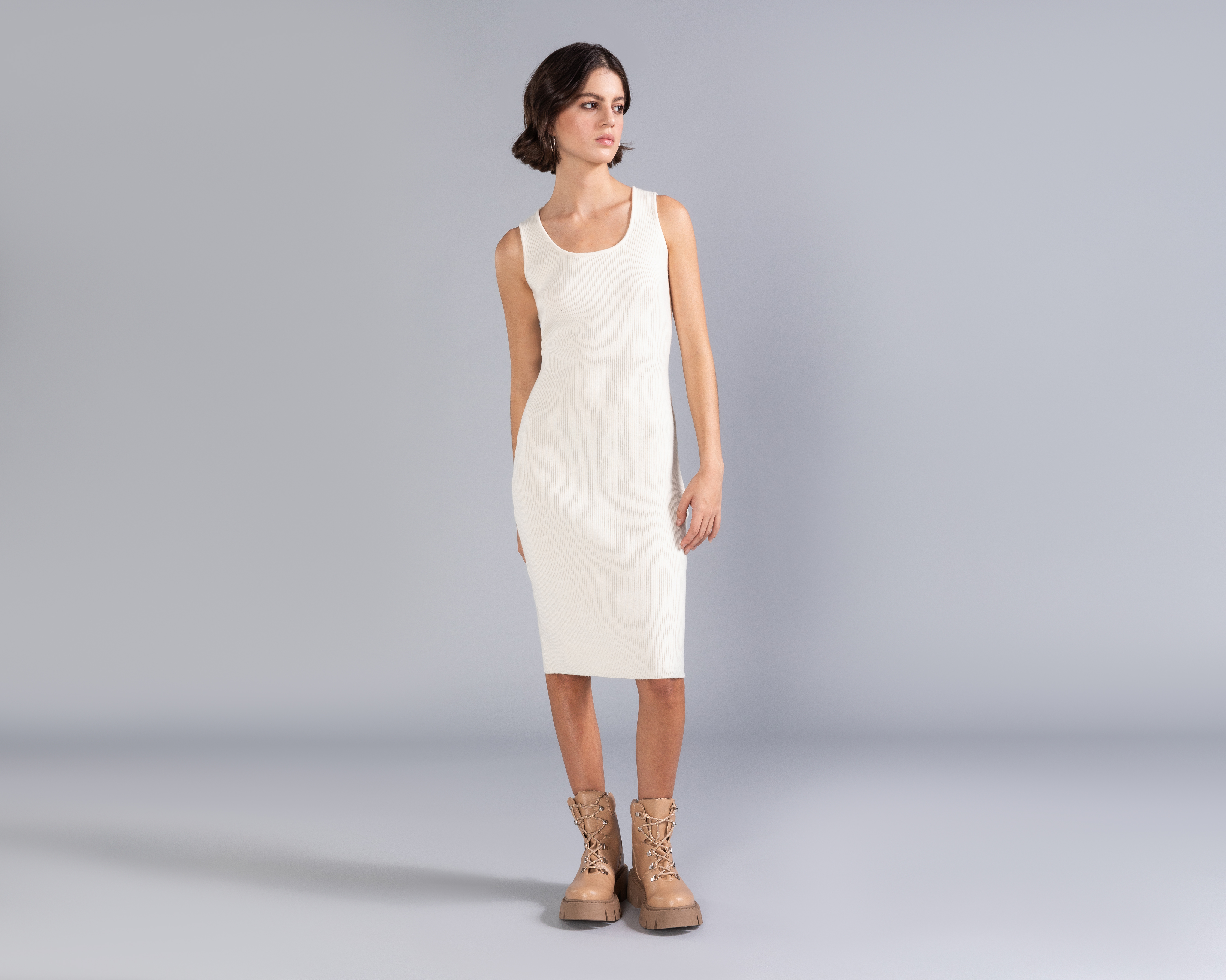 Foto 3 pulgar | Foto 2 | Vestido Midi Tejido Acanalado Strona para Mujer