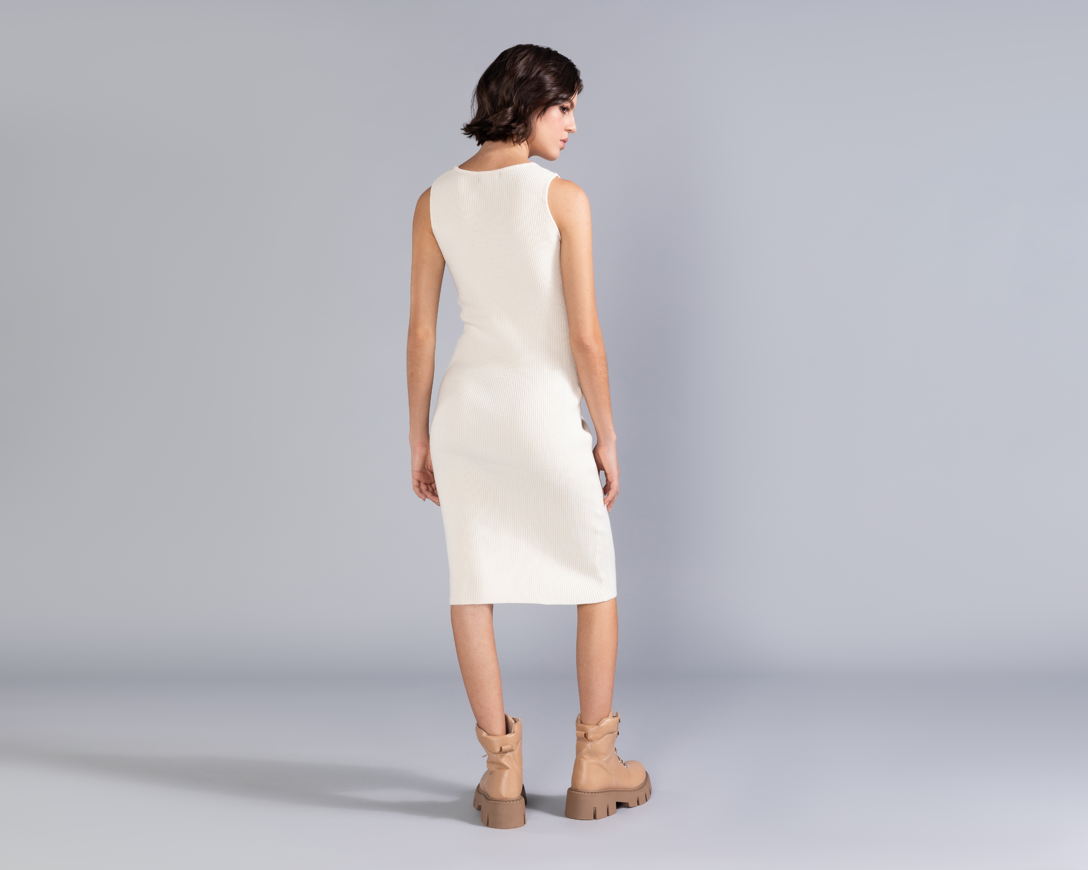 Foto 4 pulgar | Foto 3 | Vestido Midi Tejido Acanalado Strona para Mujer