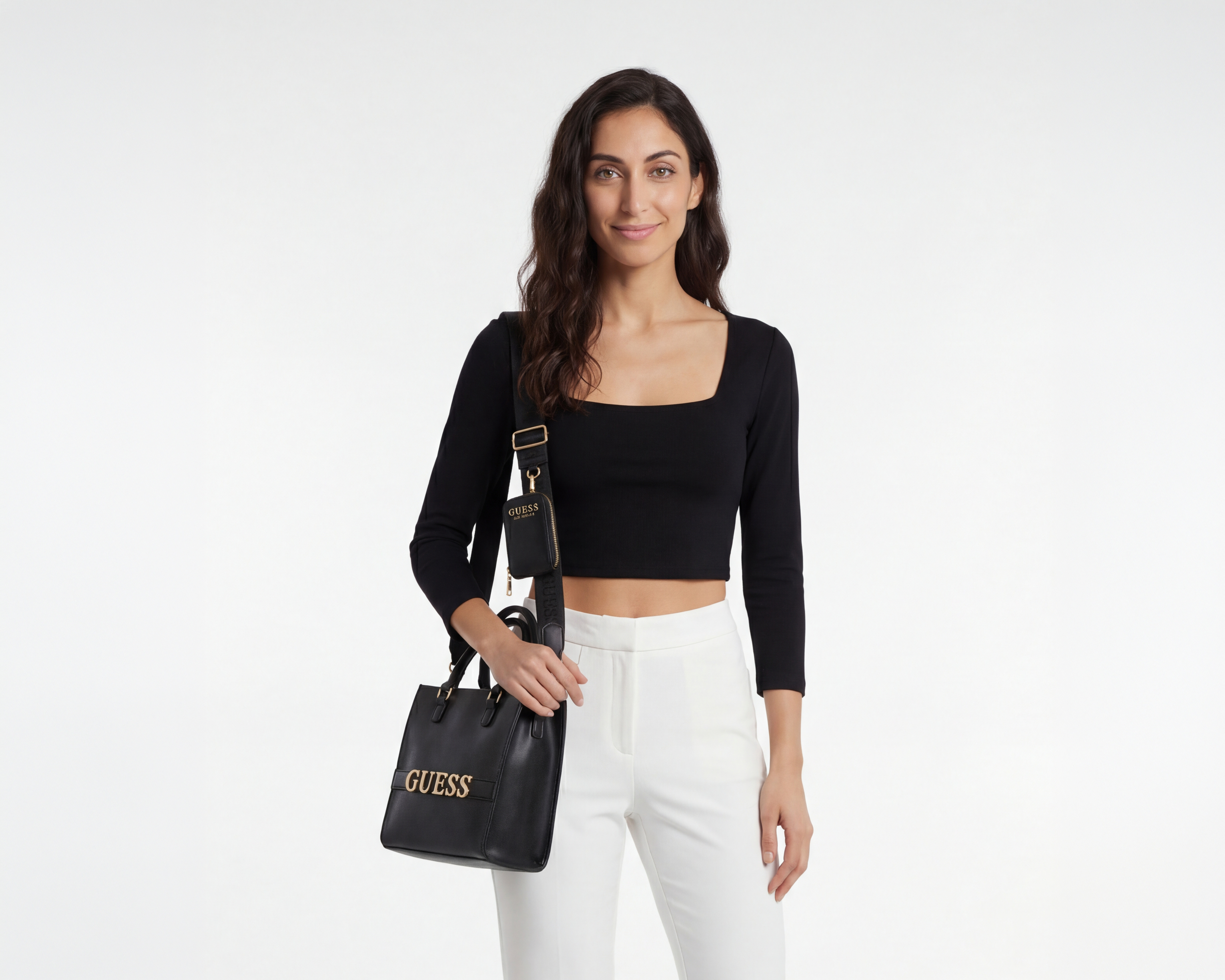 Foto 8 pulgar | Foto 7 | Bolsa de Mano Guess Beacon Falls Small Satchel con Monedero