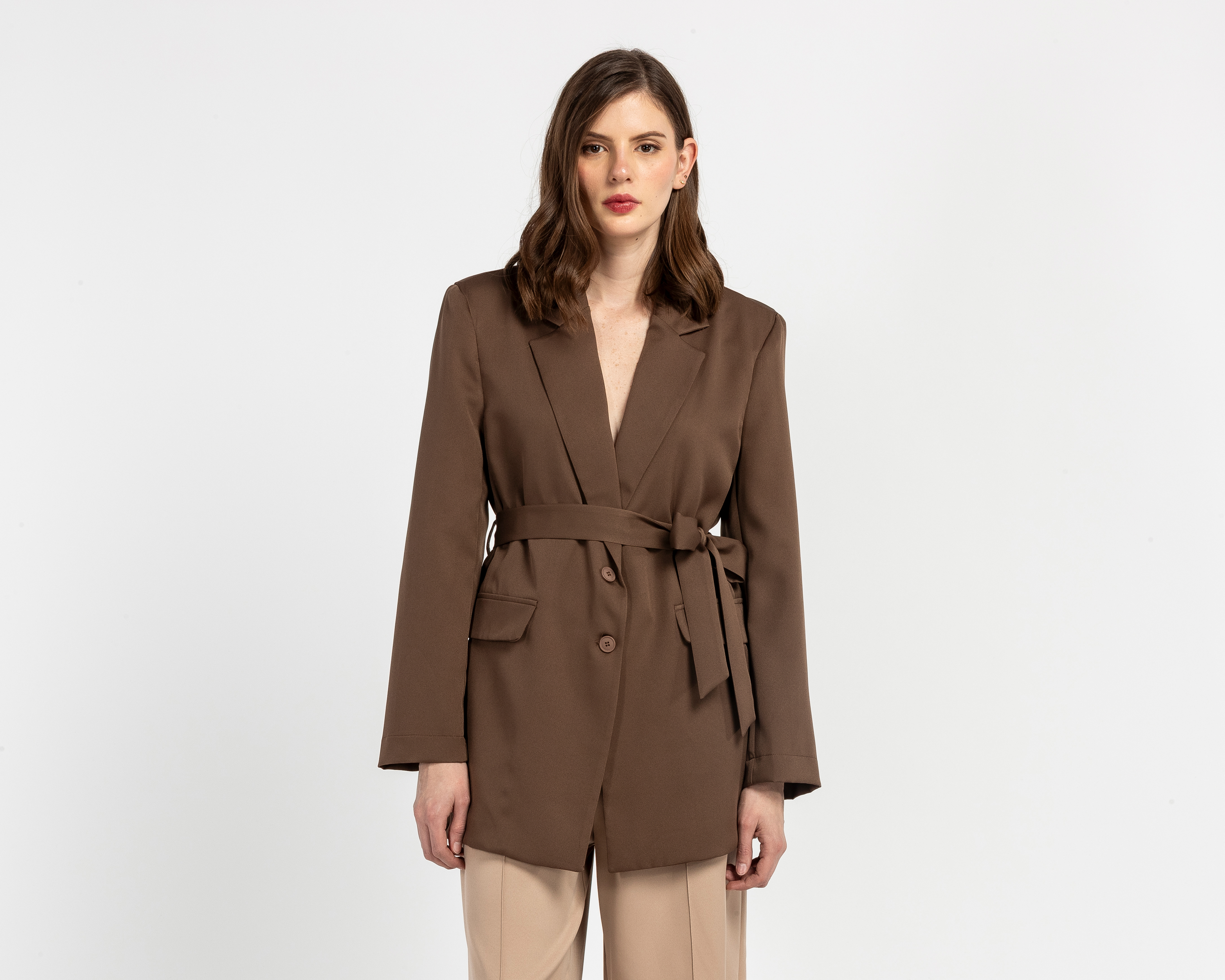 Blazer Café Sahara para Mujer