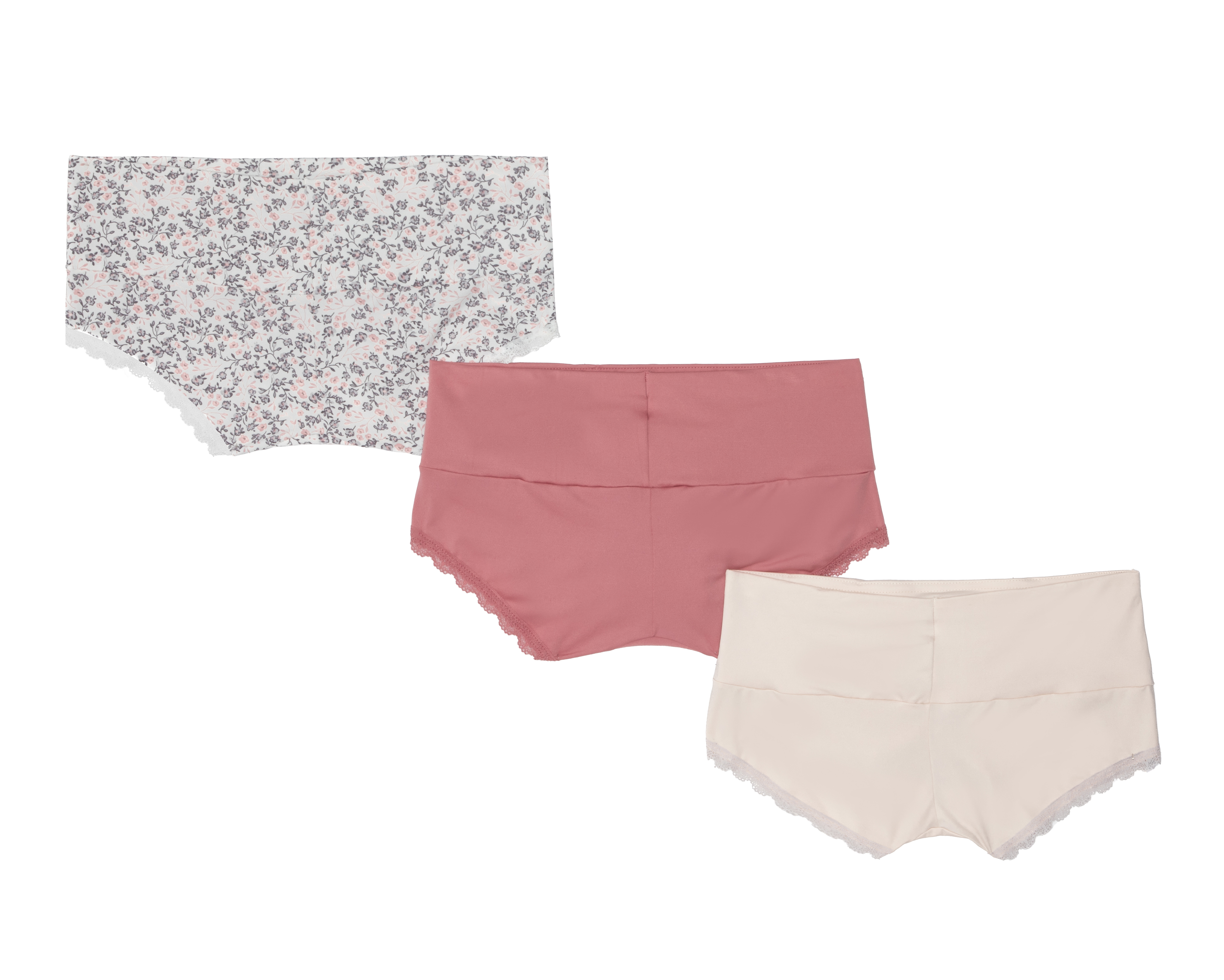 Foto 2 | Foto 2 | Bóxer con Encaje Frescura para Mujer 3 Piezas