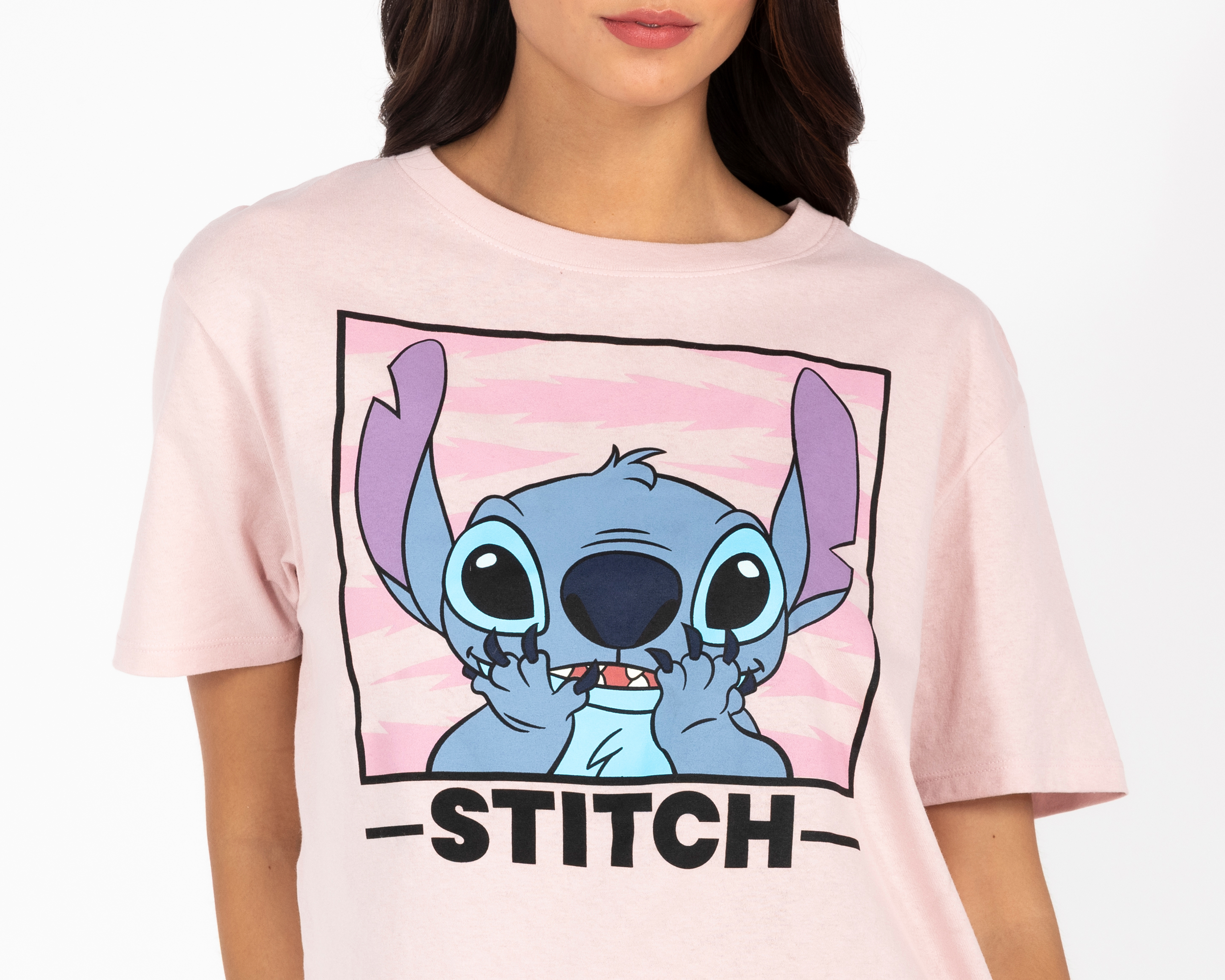 Foto 4 pulgar | Foto 3 | Playera Rosa Disney Stitch Juvenil
