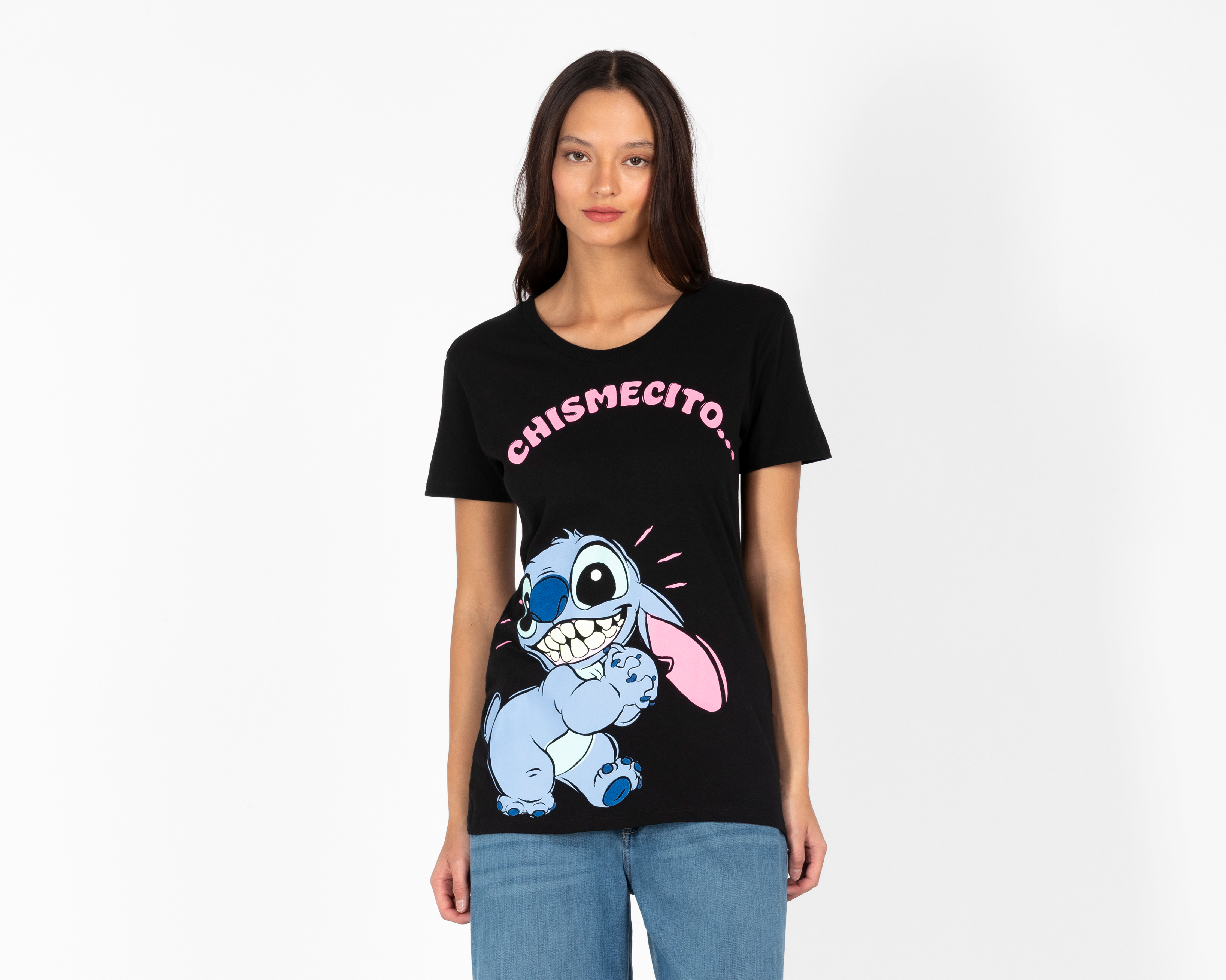 Foto 2 pulgar | Foto 1 | Playera Negra Disney Stitch Juvenil