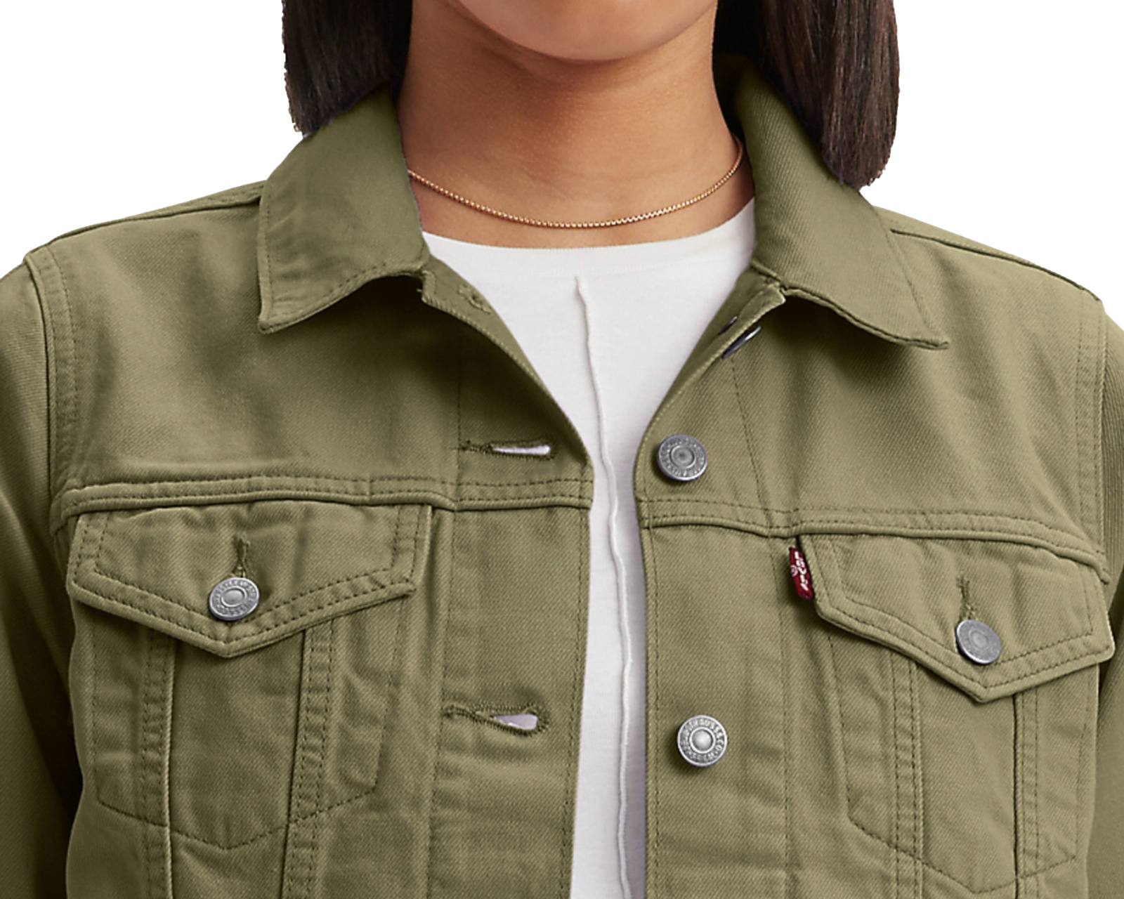 Foto 3 pulgar | Foto 2 | Chamarra de Algodón Verde Levi's para Mujer