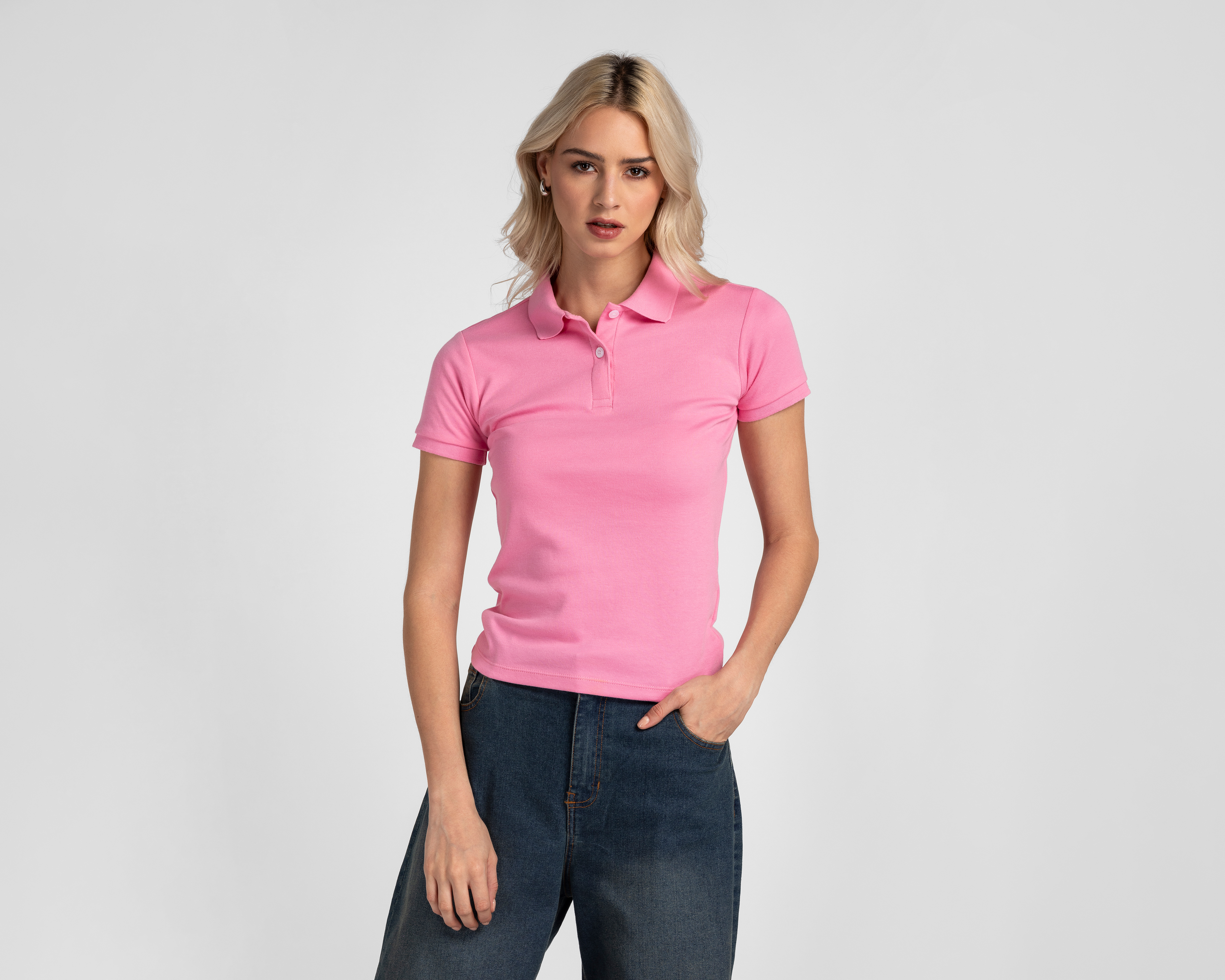 Playera Polo Refill Rosa para Mujer