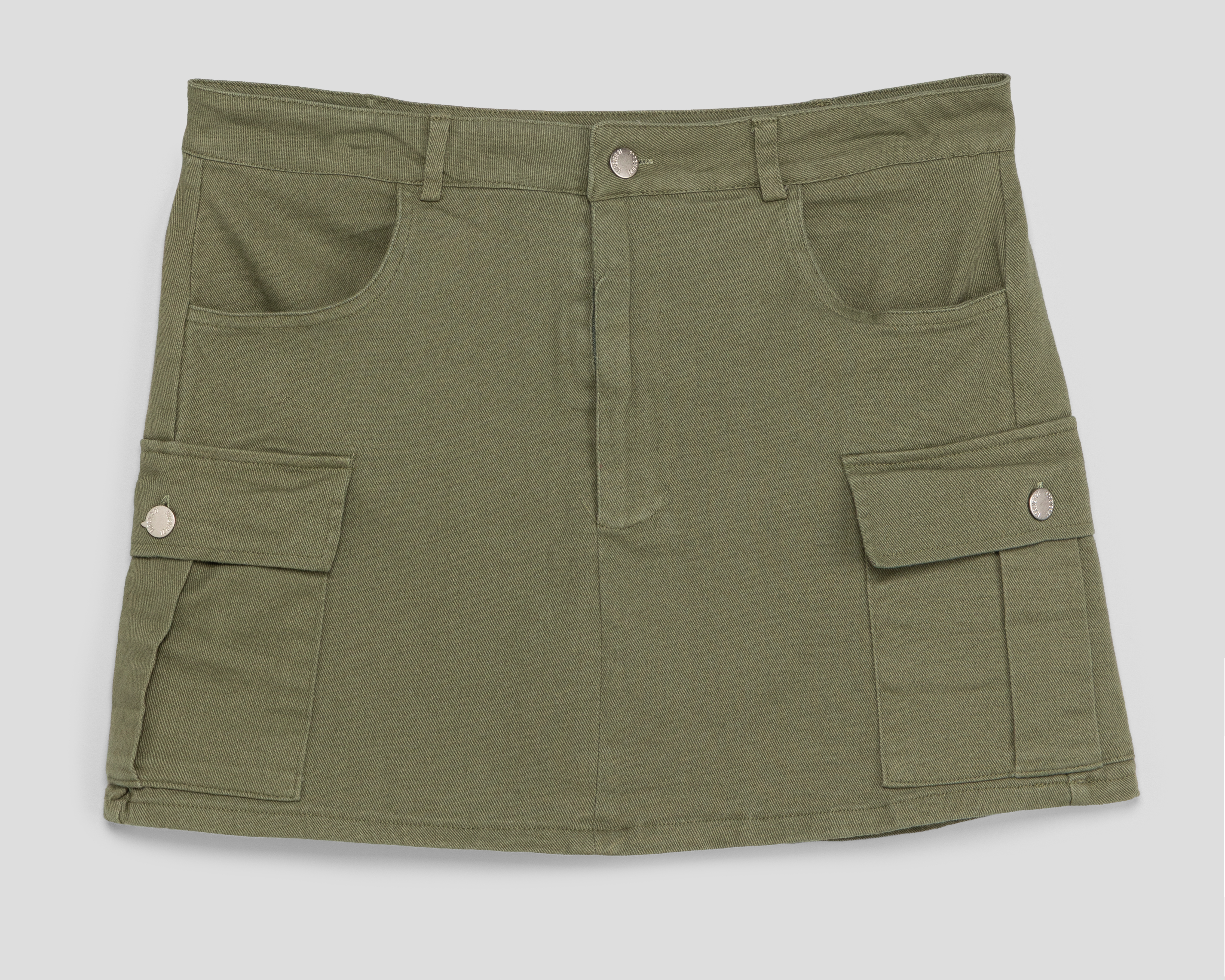 Foto 2 pulgar | Foto 1 | Falda Corta Forever 21 Olivo para Mujer