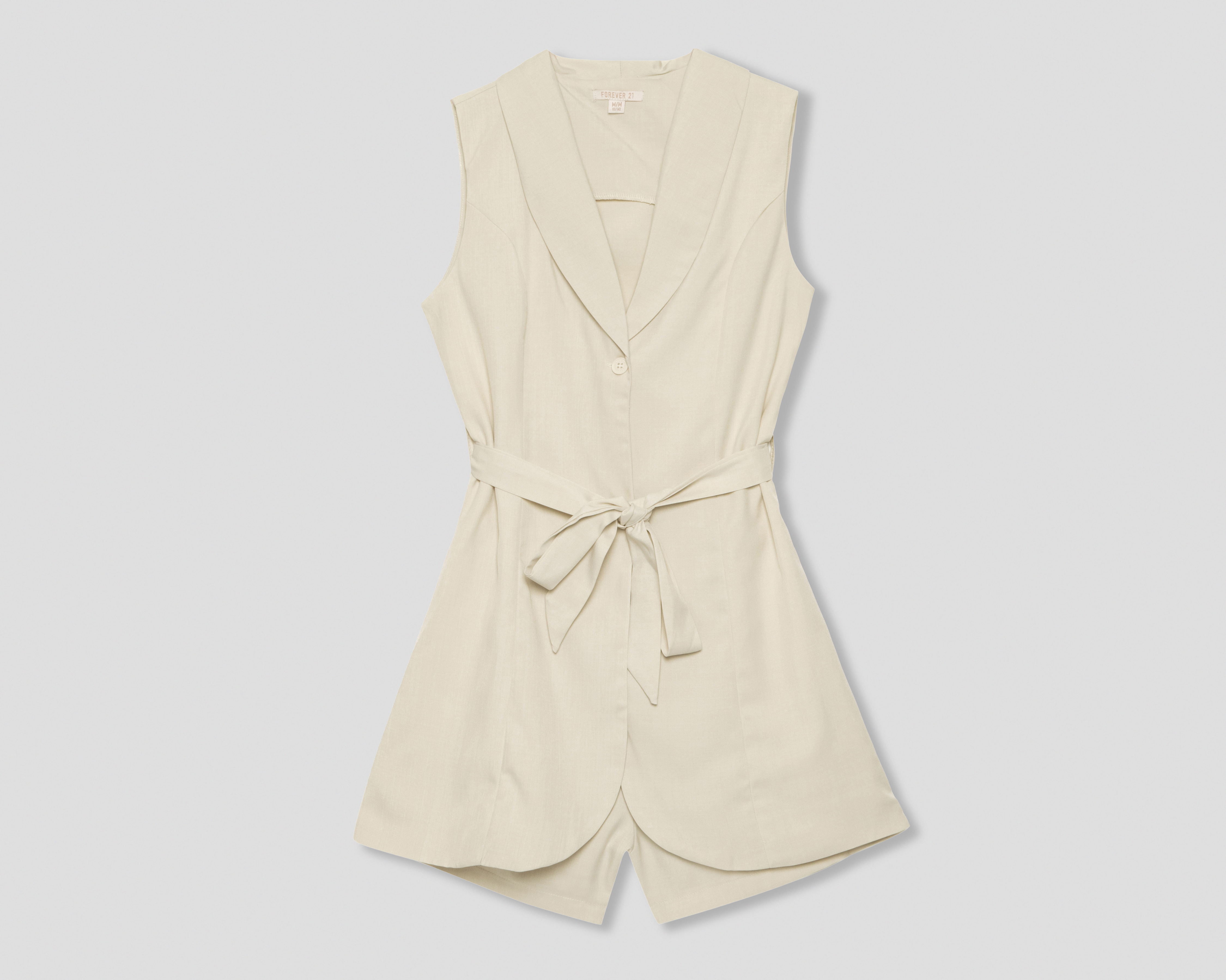 Jumper Casual Forever 21 Beige sin Mangas con Lazo para Mujer