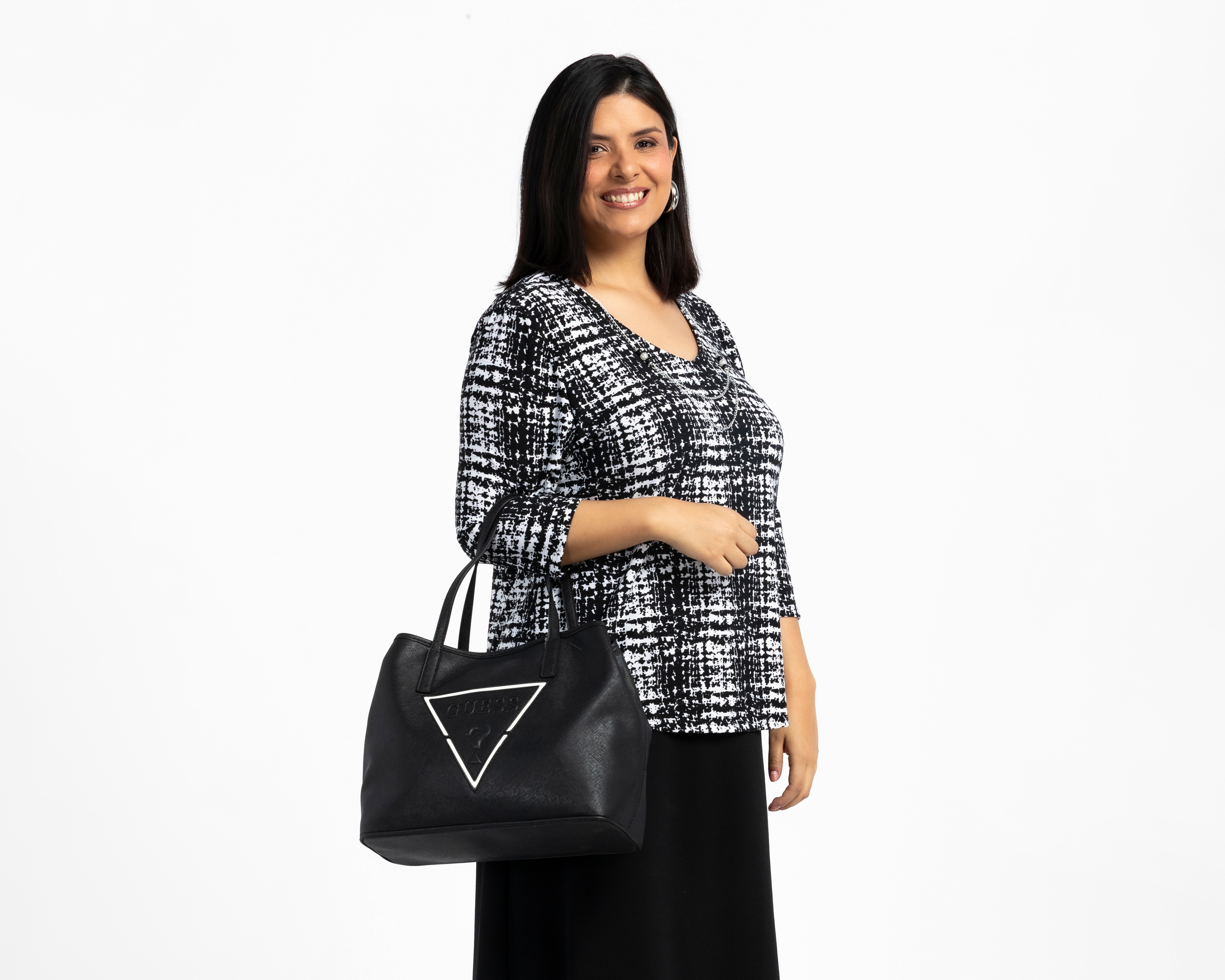 Foto 6 | Foto 6 | Bolsa de Hombro Guess Portini Trap con Bolso Pequeño