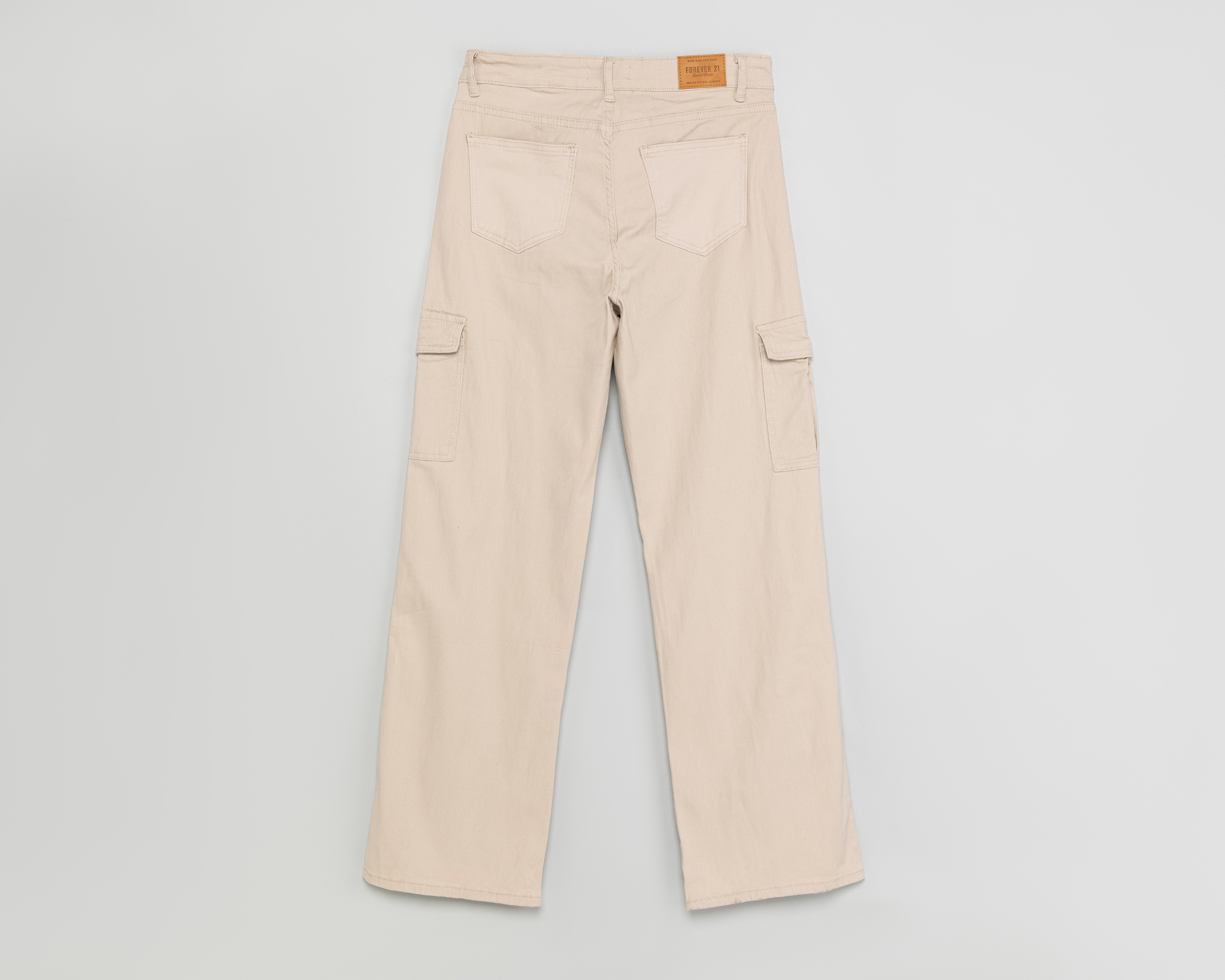 Foto 3 pulgar | Foto 2 | Pantalón de Gabardina Forever 21 Beige para Mujer