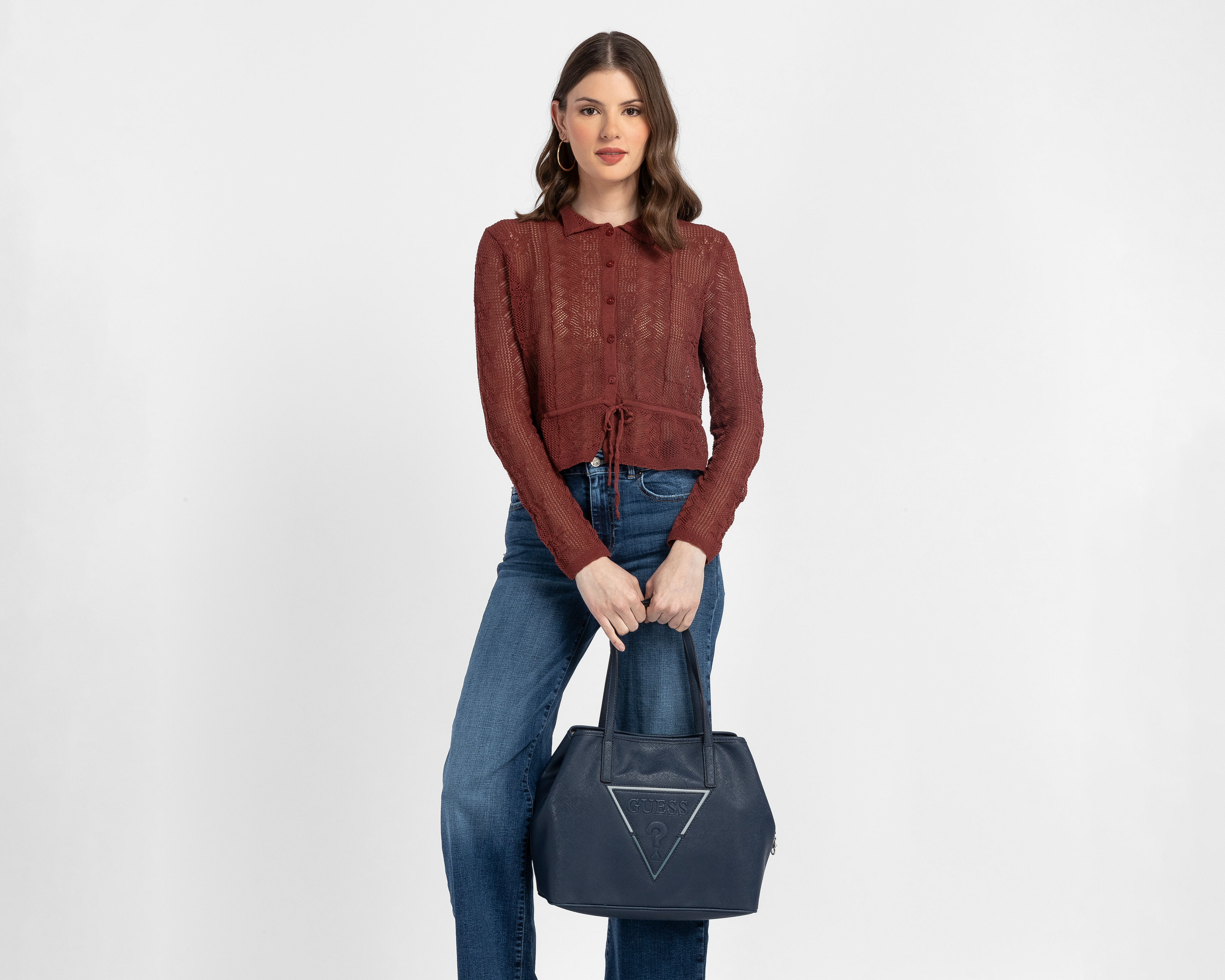 Foto 6 | Foto 6 | Bolsa de Hombro Guess Portini Trap con Bolso Pequeño