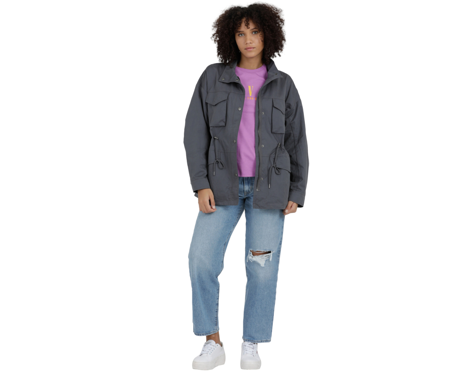 Foto 2 | Foto 2 | Chamarra Gris Levi's para Mujer