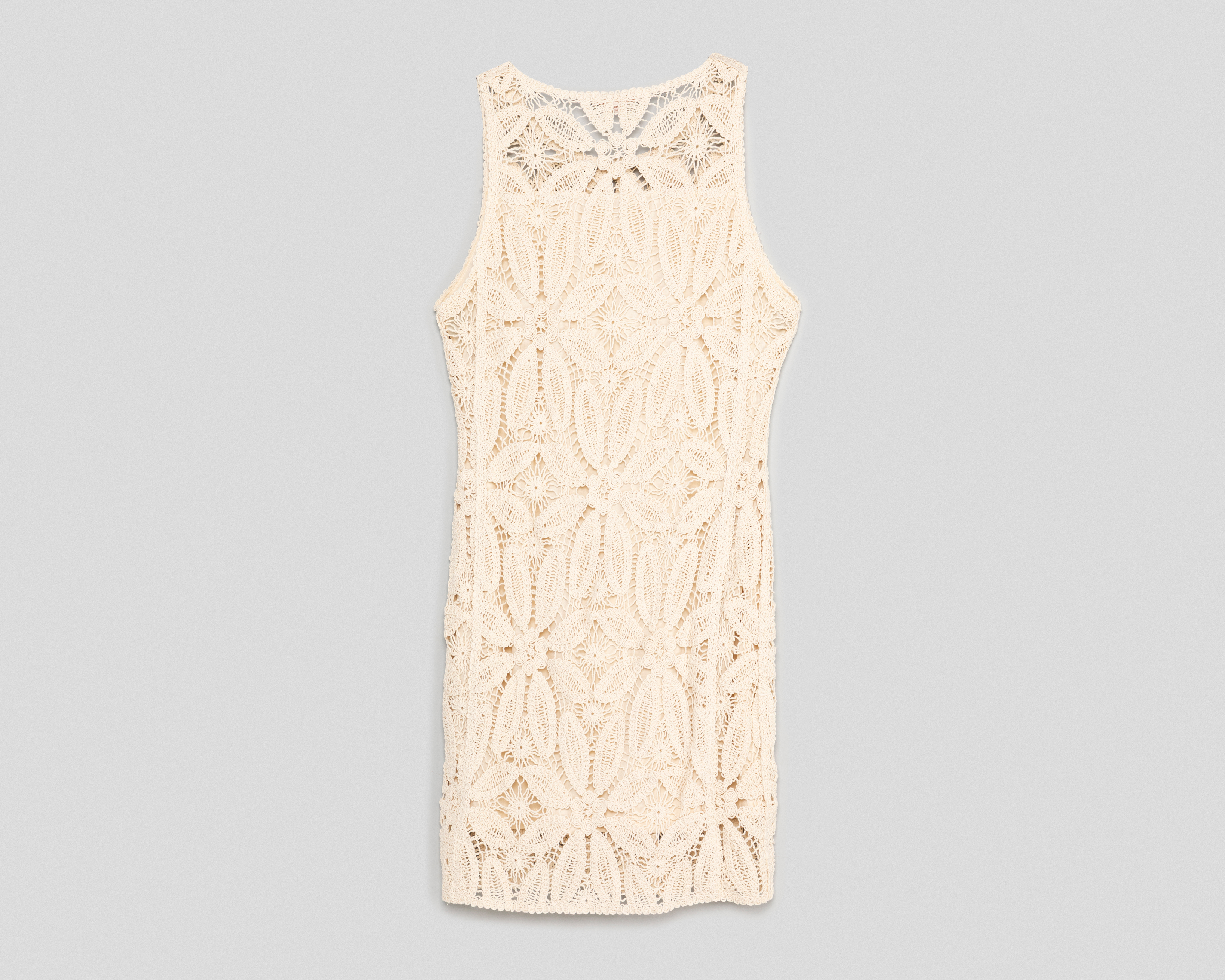 Foto 2 | Foto 2 | Vestido de Playa Forever 21 Beige con Crochet sin Mangas para Mujer
