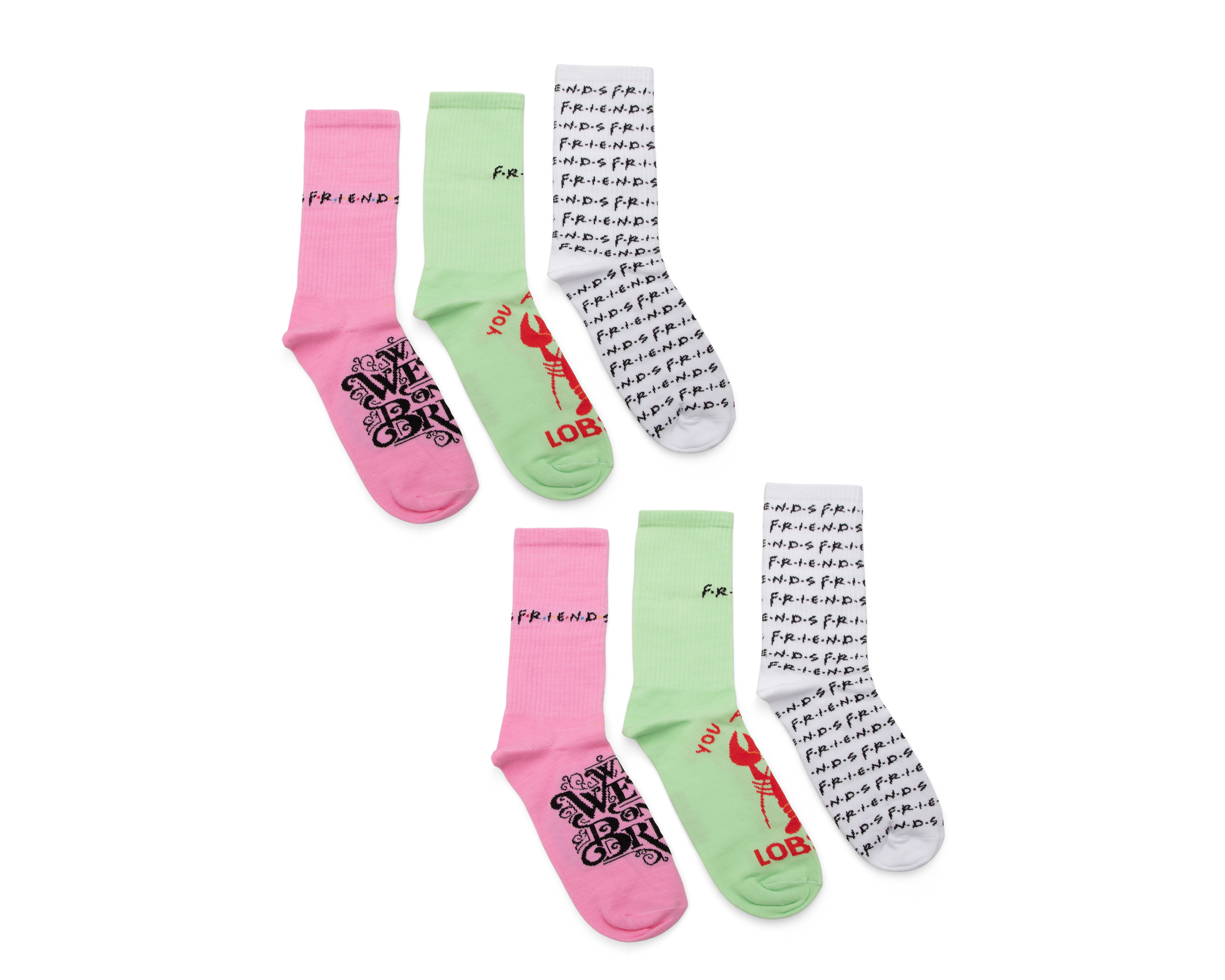 Foto 2 pulgar | Foto 1 | Calcetas Cortas Friends para Mujer 3 Pares