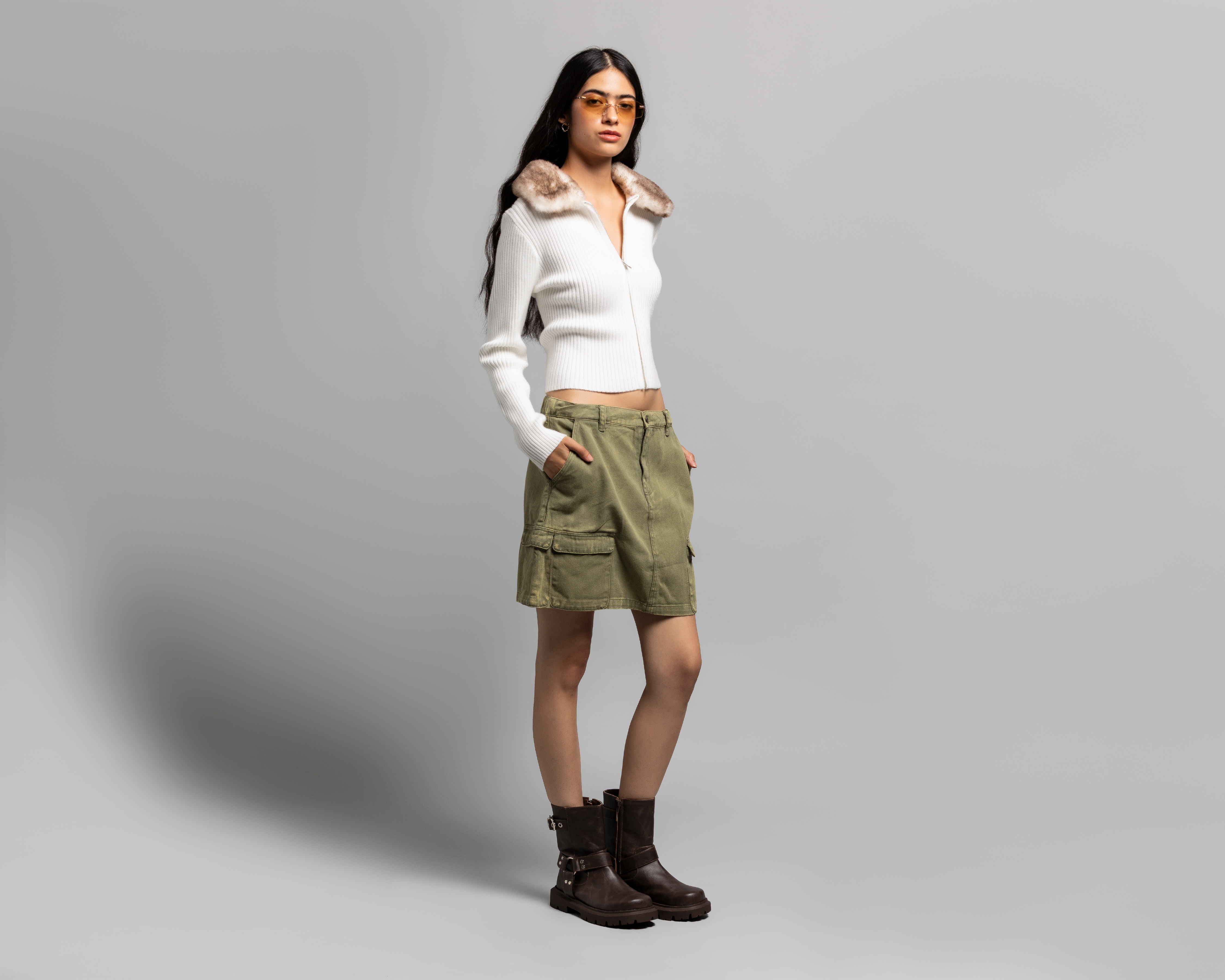 Falda Corta Strona Verde para Mujer