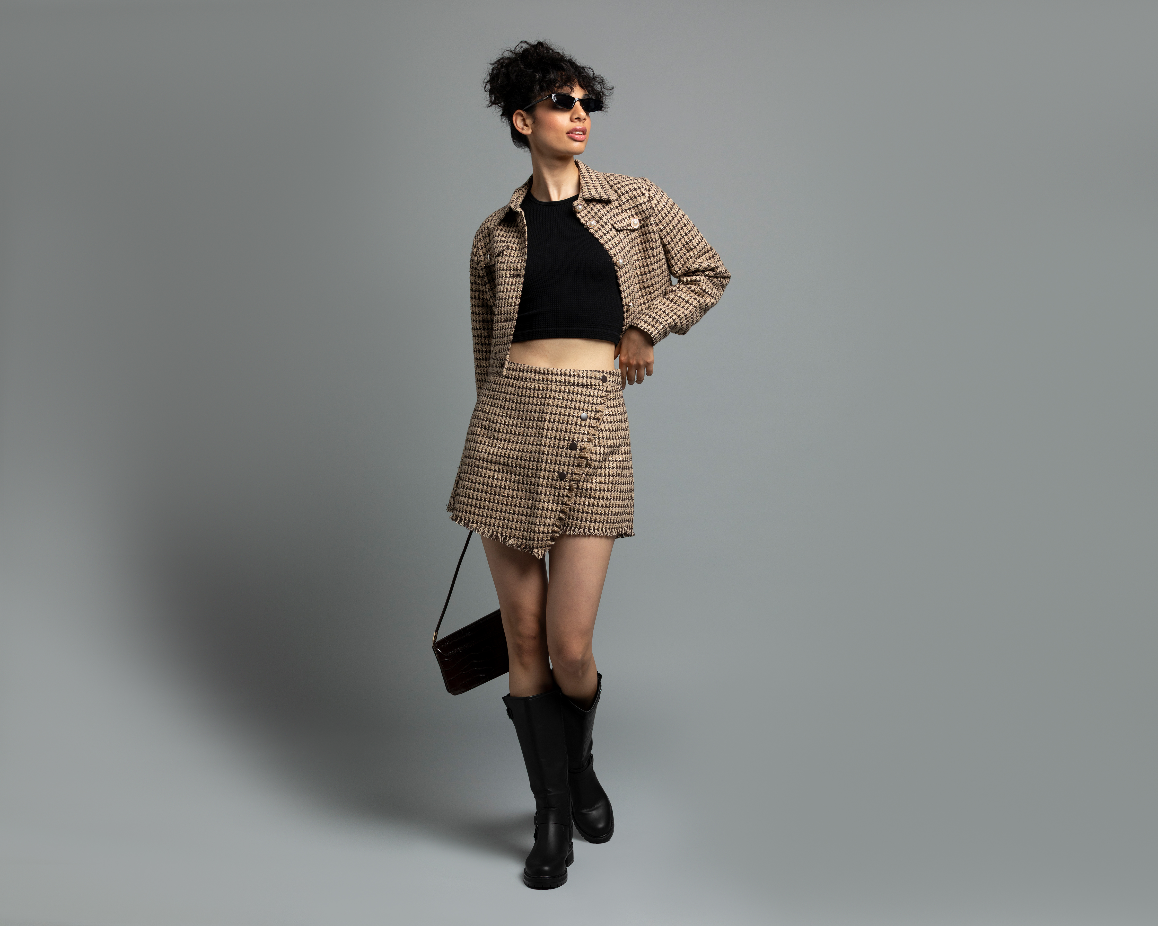 Falda Corta Strona a Cuadros para Mujer