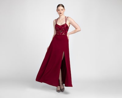 Foto 2 | Foto 2 | Vestido de Noche Sienteme Tinto con Lentejuelas Largo para Mujer