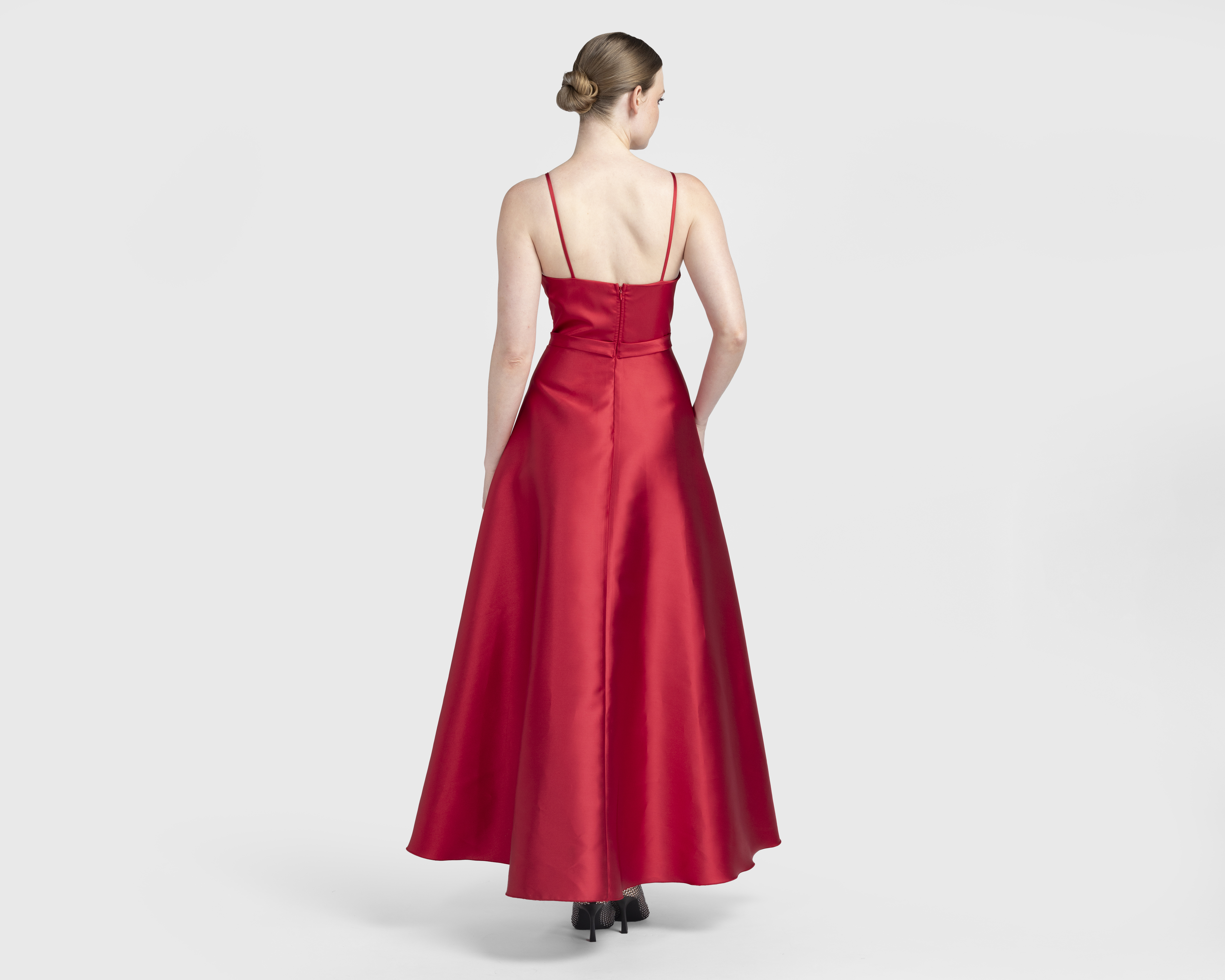 Foto 4 pulgar | Foto 3 | Vestido de Noche Nina Ferre Rojo con Pedrería Largo para Mujer