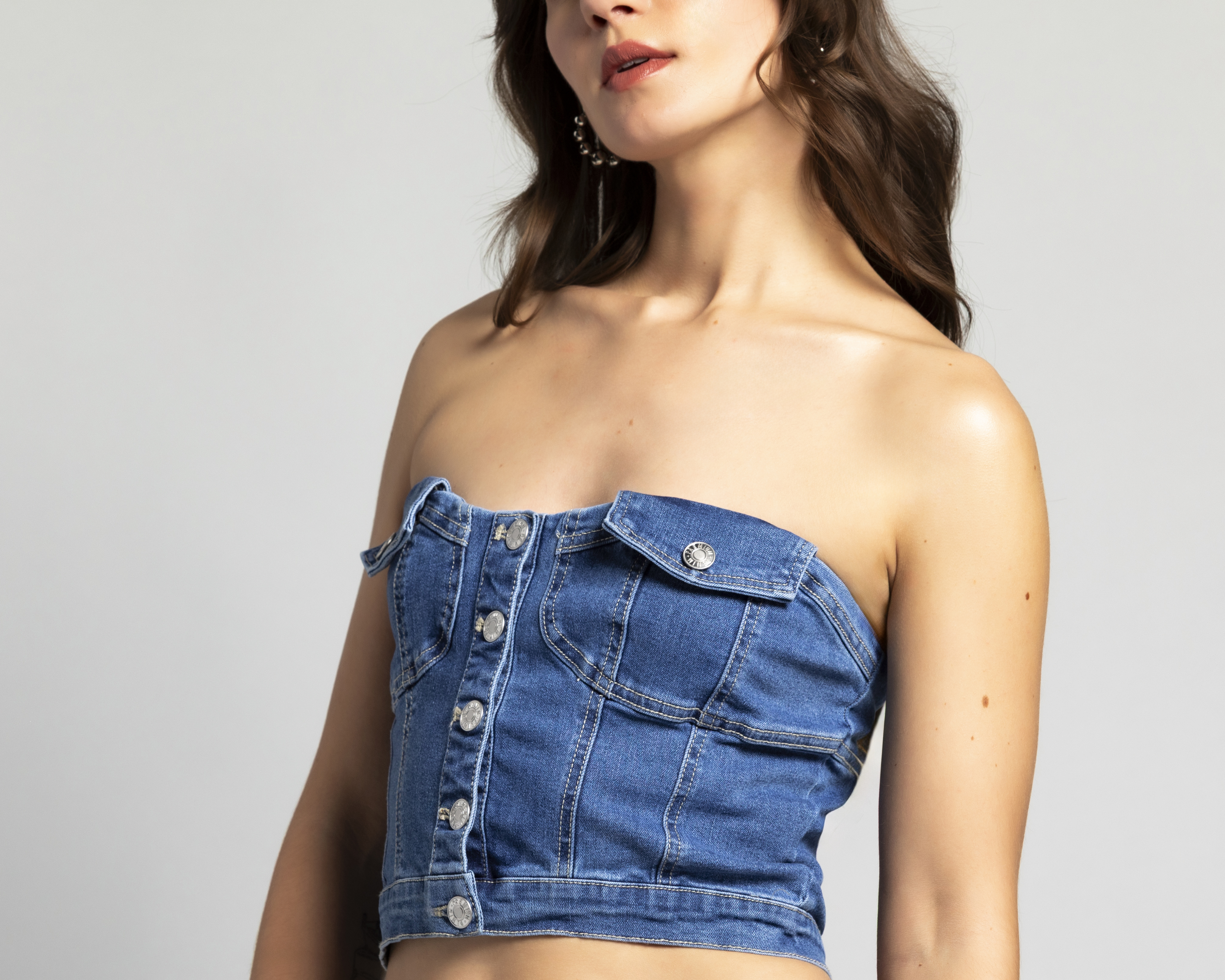 Foto 5 pulgar | Foto 4 | Blusa de Mezclilla Strona para Mujer