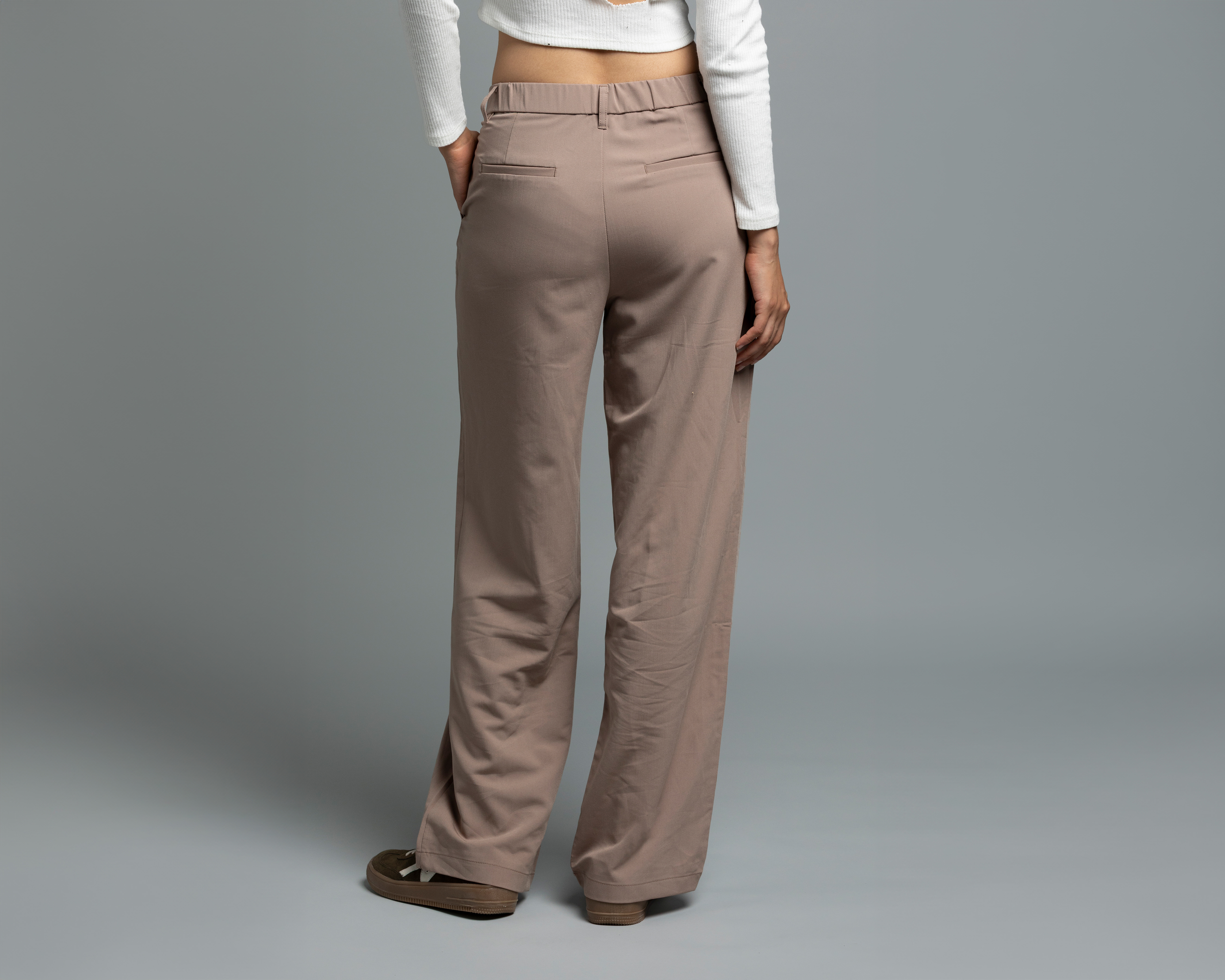 Foto 4 pulgar | Foto 3 | Pantalón Ancho Strona Caqui para Mujer